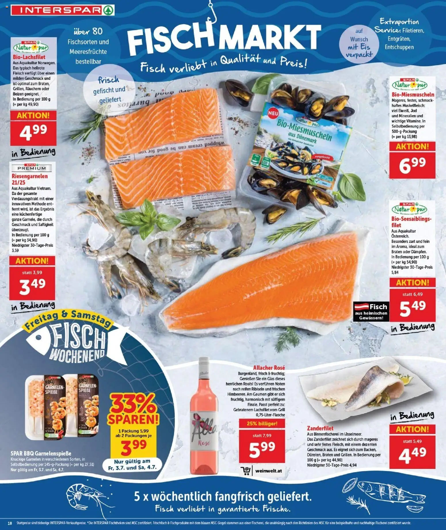 Interspar Flugblatt - Burgenland Nord gültig ab 01.07.2026 | Seite: 10 | Produkte: Eis, Meeresfrüchte, Grill, Fisch