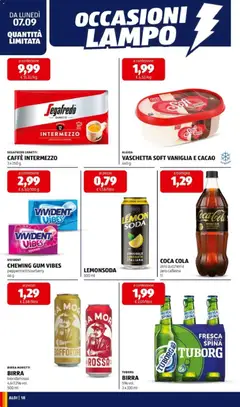 Anteprima del volantino Aldi volantino valido a partire dal 07/09/2026 | Pagina: 20 | Prodotti: Caffè, Limonata, Birra Moretti, Coca Cola