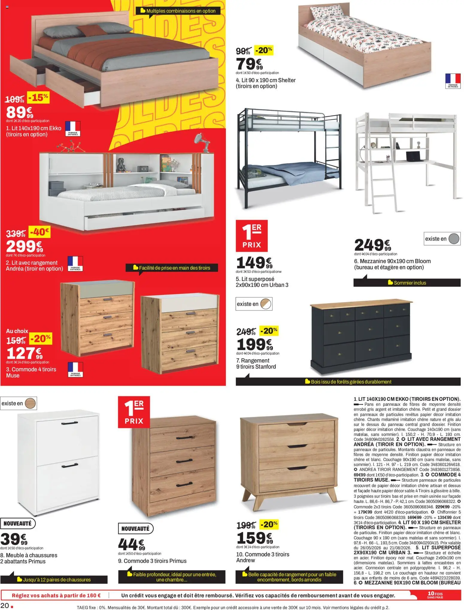 {H1} | Page: 20 | Produits: Bureau, Poignées, Lit, Sommier
