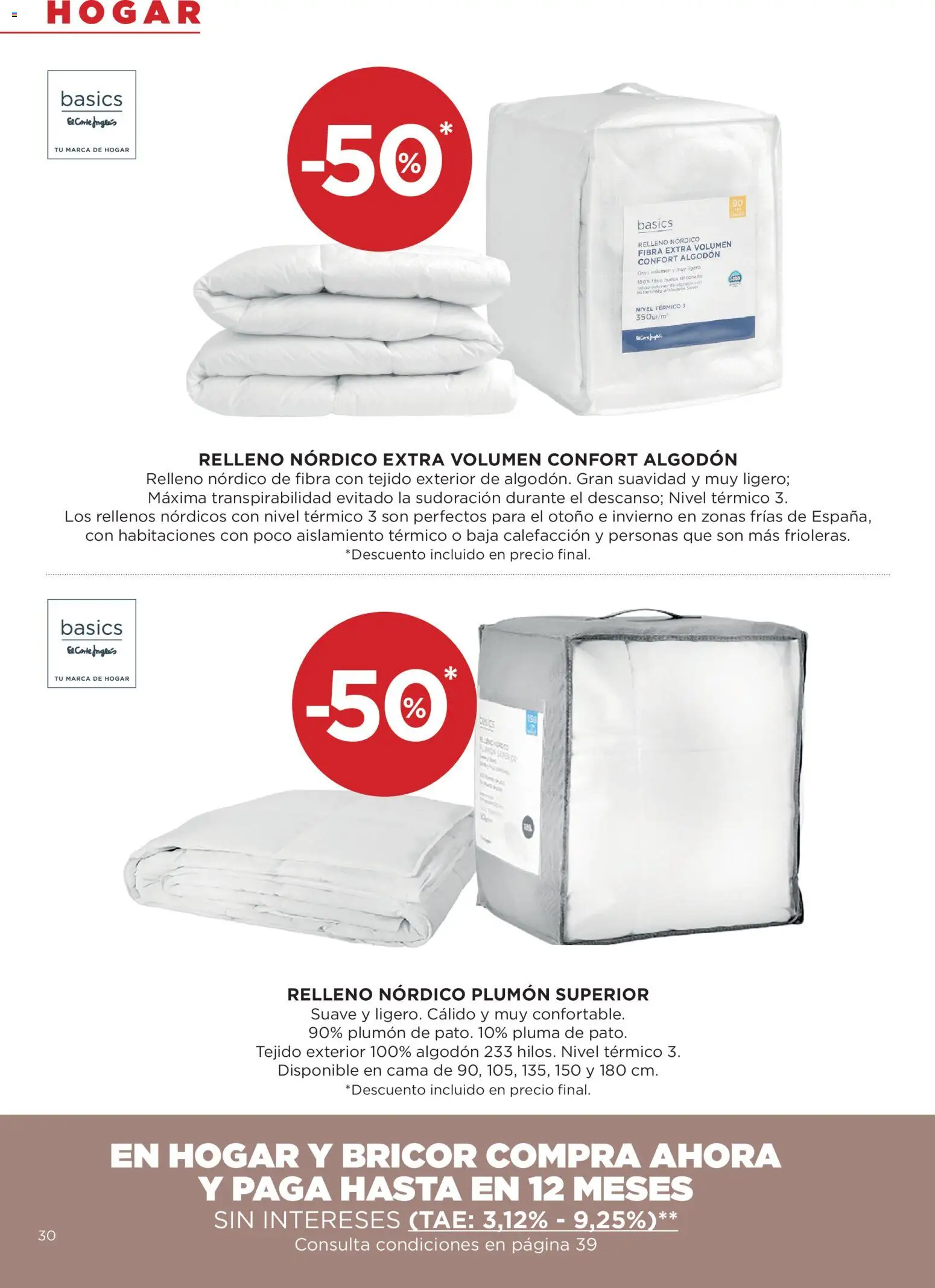 Hipercor catálogo │ válido desde el 15/10/2026 | Página: 30 | Productos: Algodón, Cama