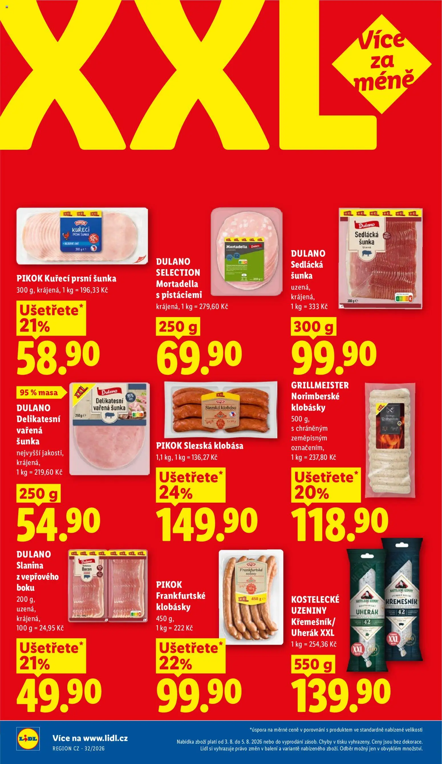 Lidl leták od 03.08.2026 | Strana: 18 | Produkty: Šunka, Klobása, Uzeniny, Mortadella