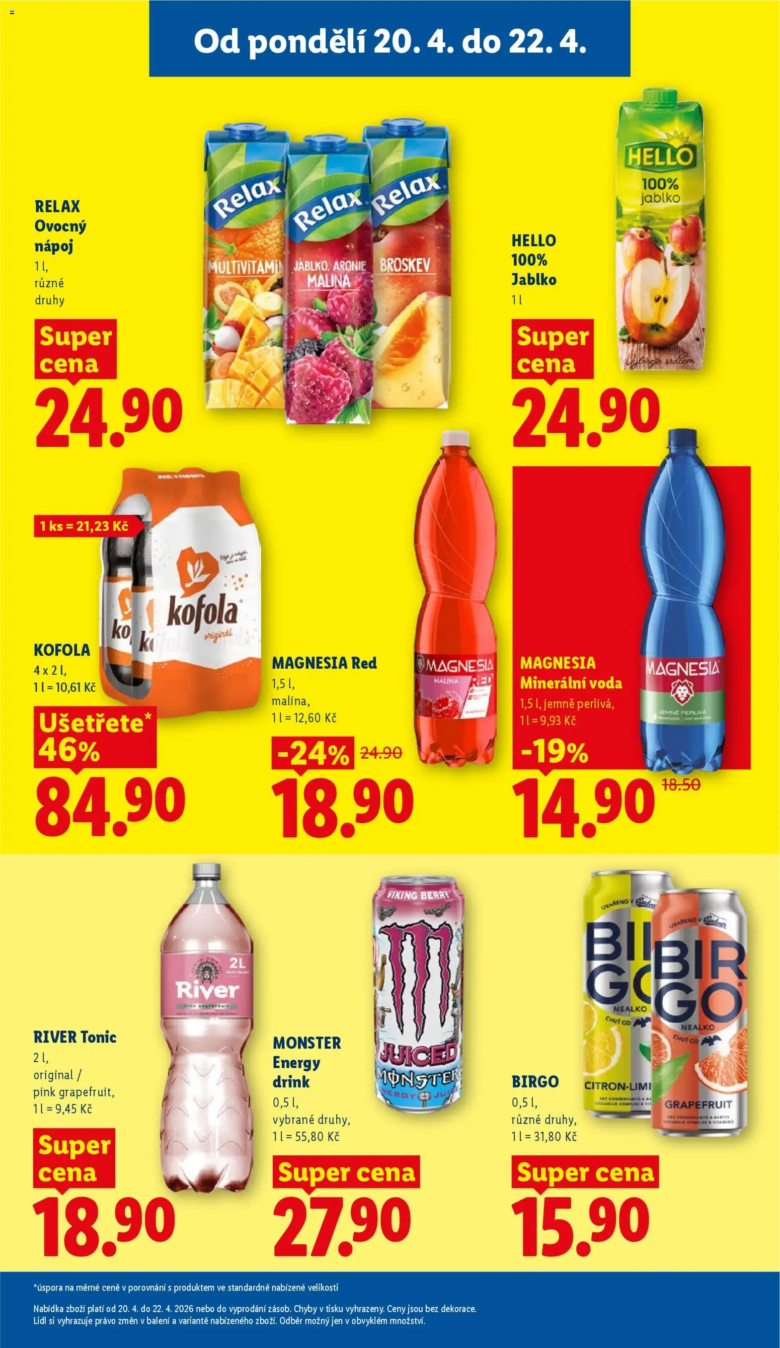 Lidl leták od 20.04.2026 | Strana: 17 | Produkty: Voda, River tonic, Magnesia Red, Energy drink