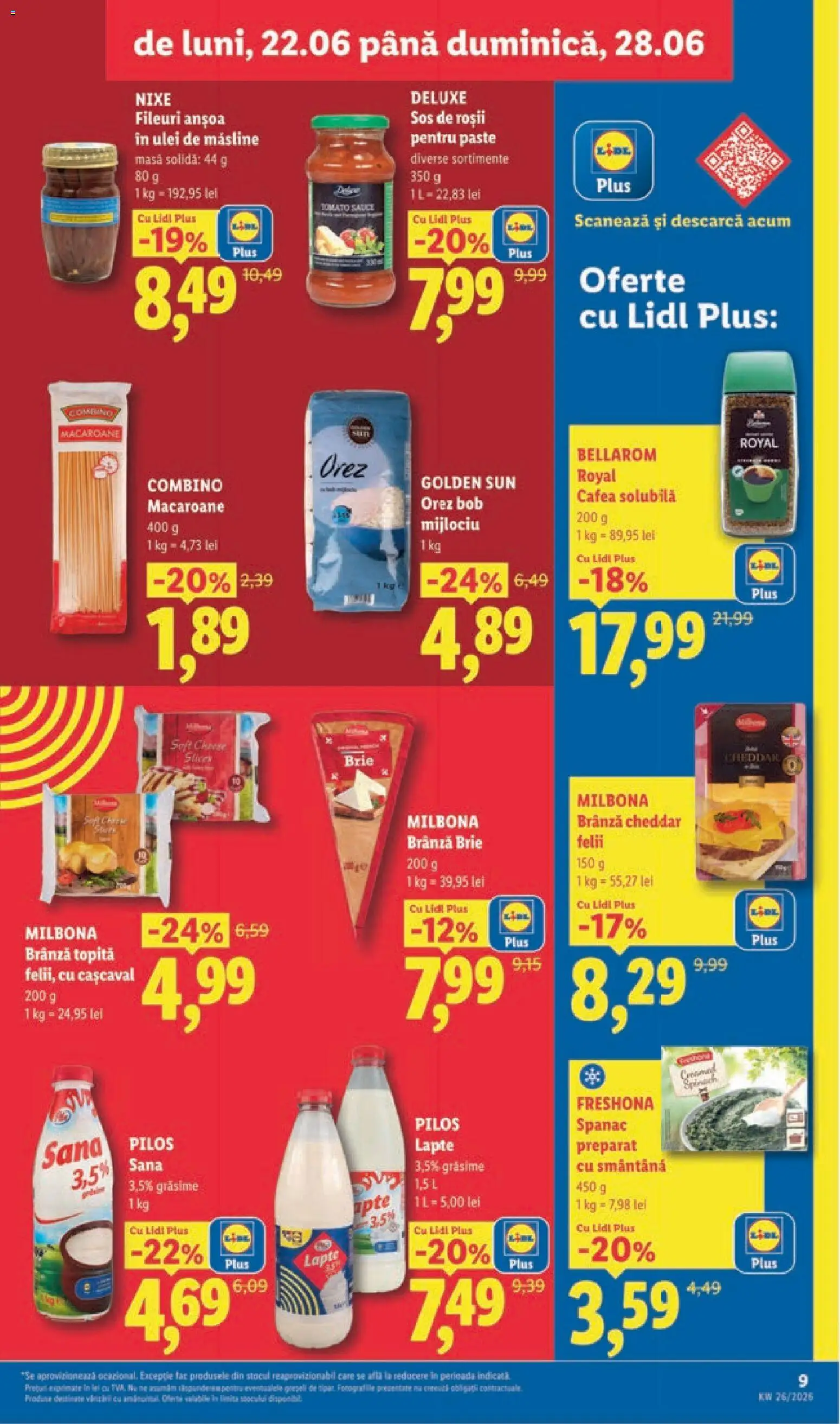 Noul catalog Lidl – valabil de la 22.06.2026 | Pagină: 9 | Produse: Masă, Brokoli, Roșii, Orez