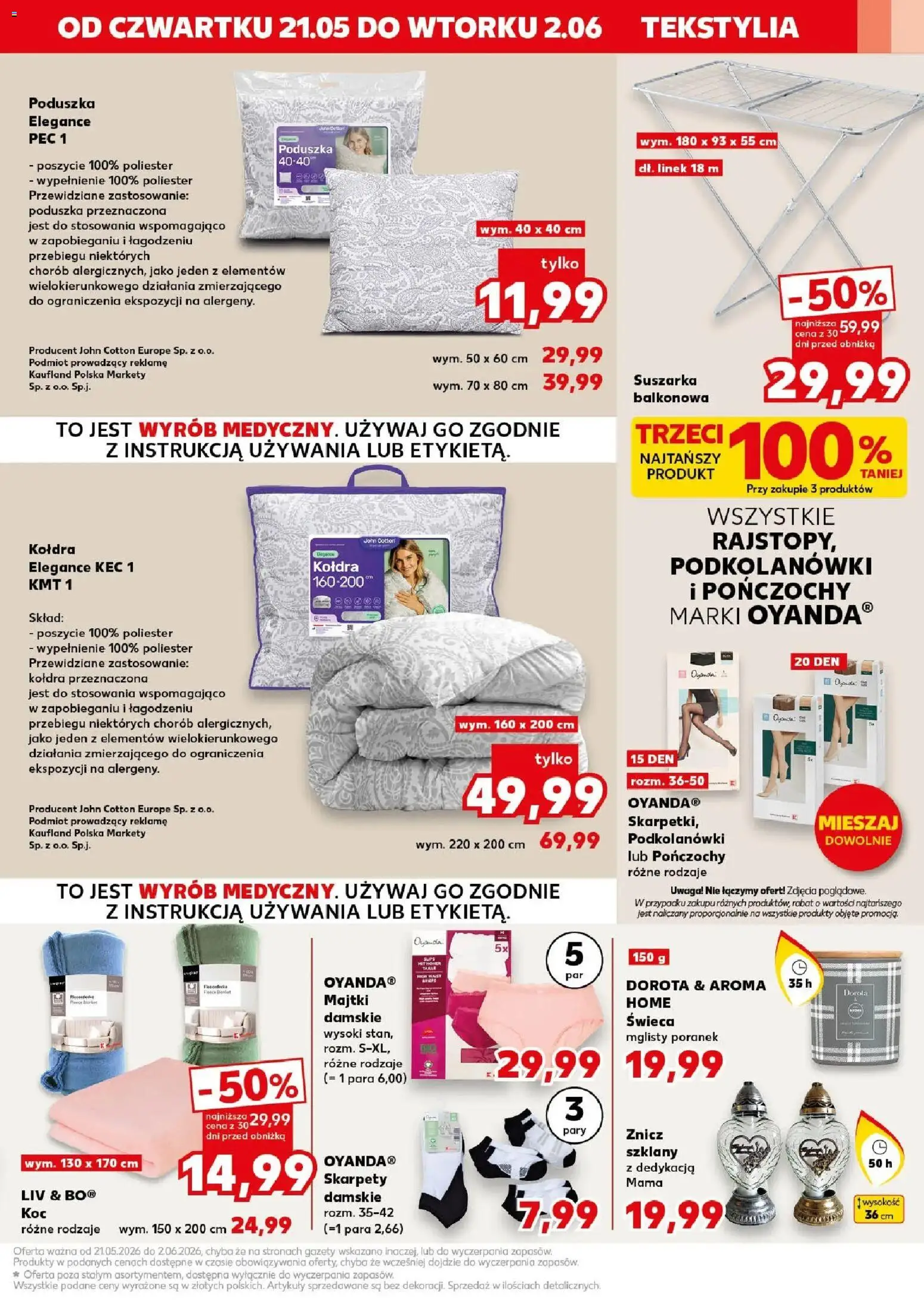 Kaufland gazetka - Złap Okazje od 21.05.2026 | Strona: 13 | Produkty: Skarpety, Pończochy, Poduszka, Podkolanówki