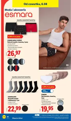 Pogląd oferty "ESMARA Skarpetki męskie z biobawełną, 7 par, Skarpetki męskie z biobawełną, 7 par" - ważna od 03.08.2026 | Strona: 44 | Produkty: Bokserki, Skarpetki, Bokserki męskie