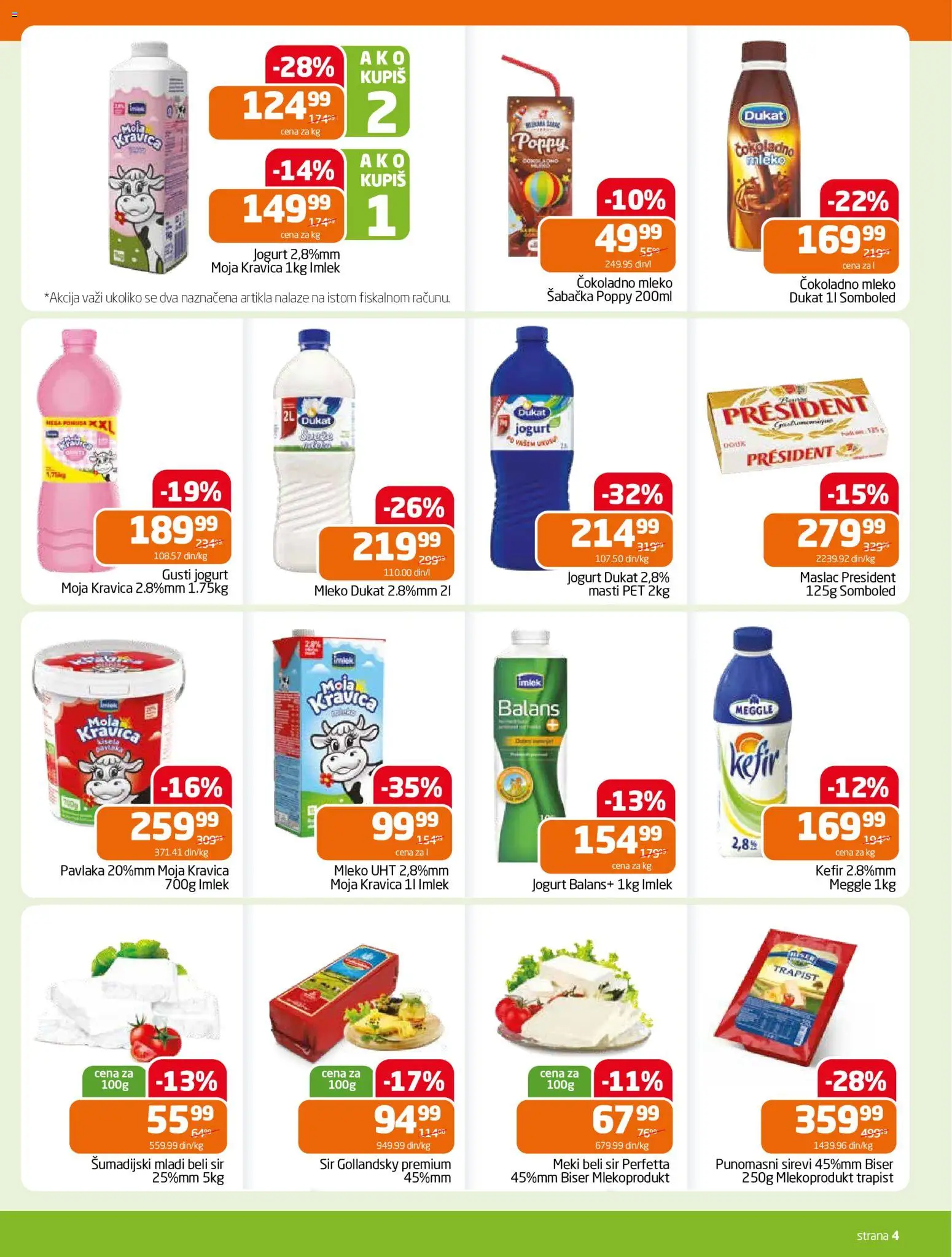 Gomex katalog - važi od 24.06.2026 | Strana: 4 | Proizvode: Maslac, Moja kravica, Mleko, Jogurt