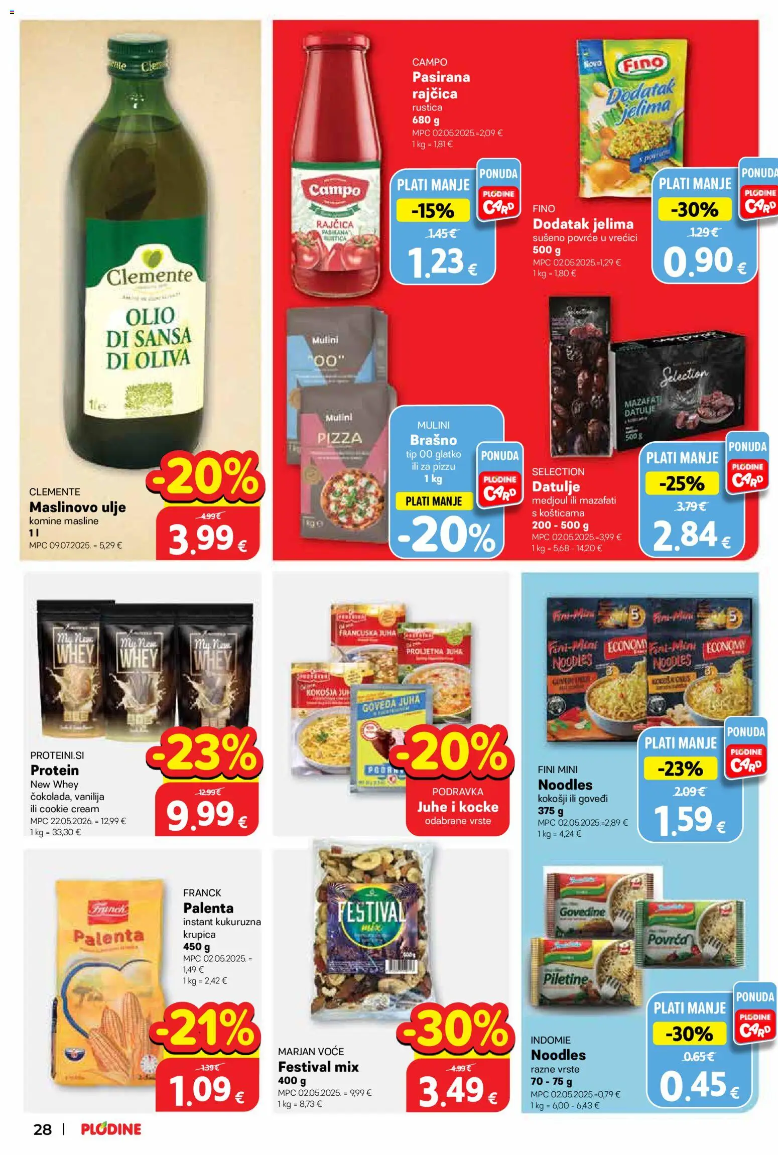 Plodine katalog | vrijedi od 10.06.2026 | Stranica: 28 | Proizvodi: Pizza, Maslinovo ulje, Brašno, Juha