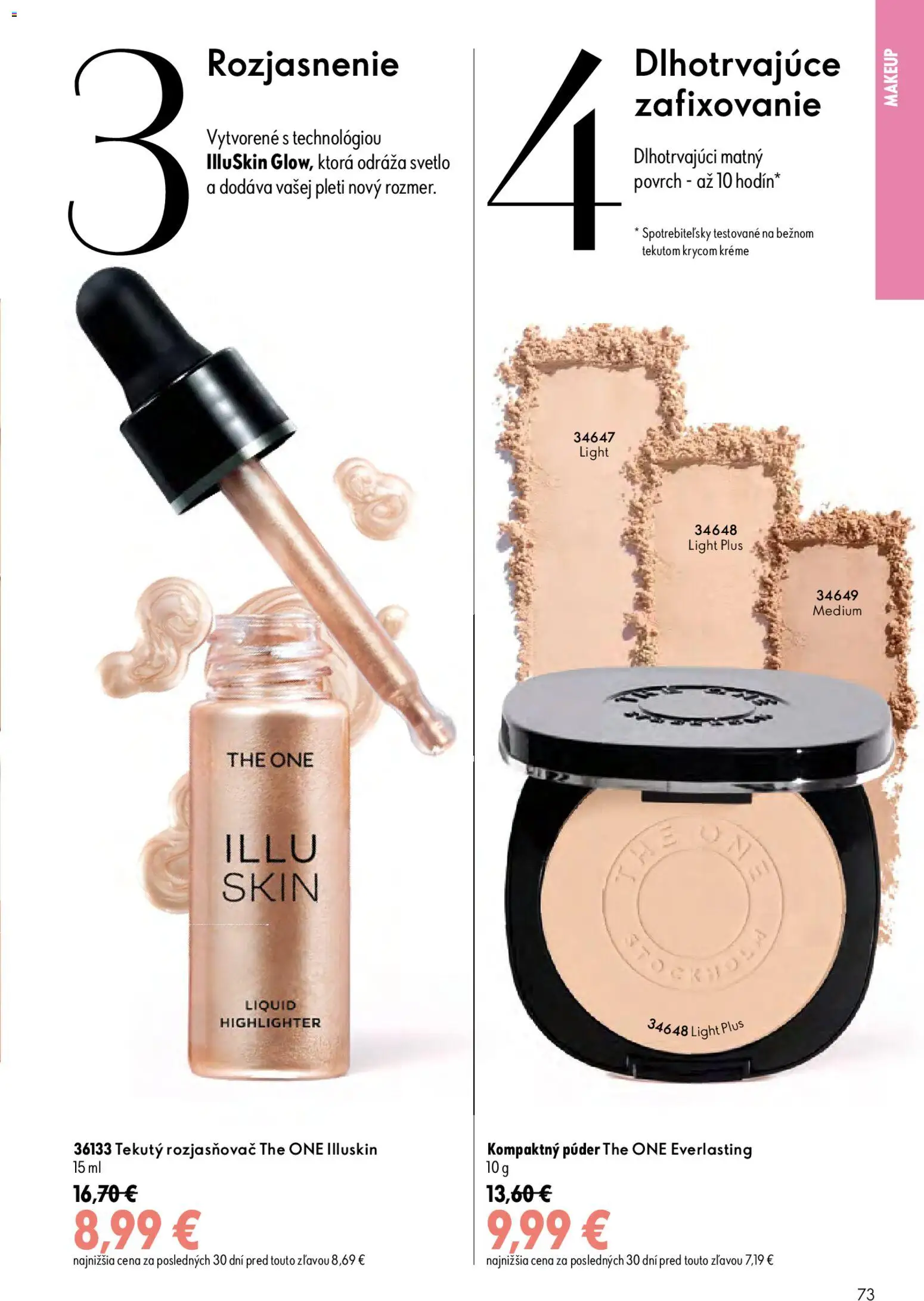 Nové Oriflame akcie – leták je platný od 19.08.2026 | Strana: 73 | Produkty: Svetlo, Púder, Rozjasňovač