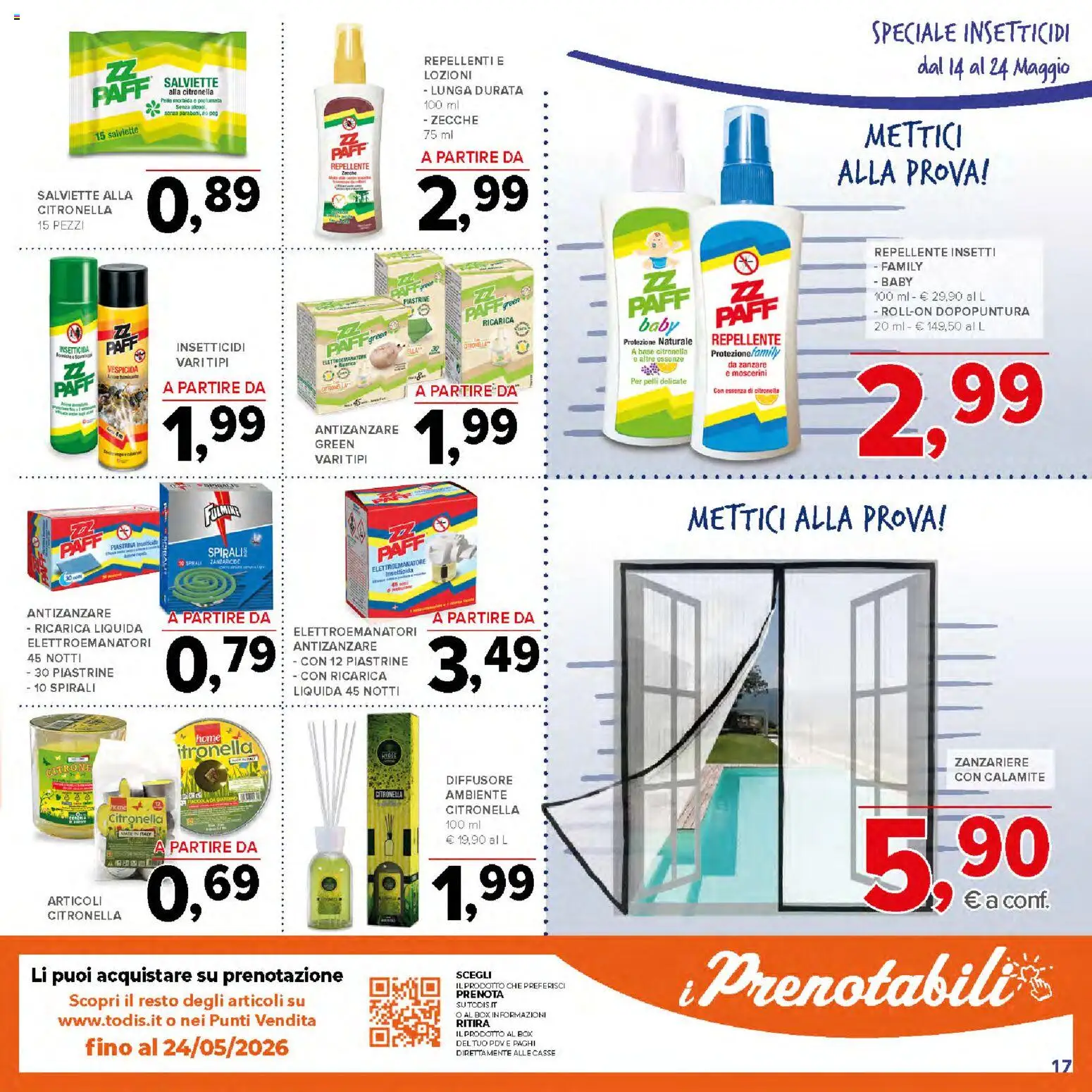 Volantino Todis del 14.05.2026 | Pagina: 17 | Prodotti: Antizanzare, Citronella, Insetticida