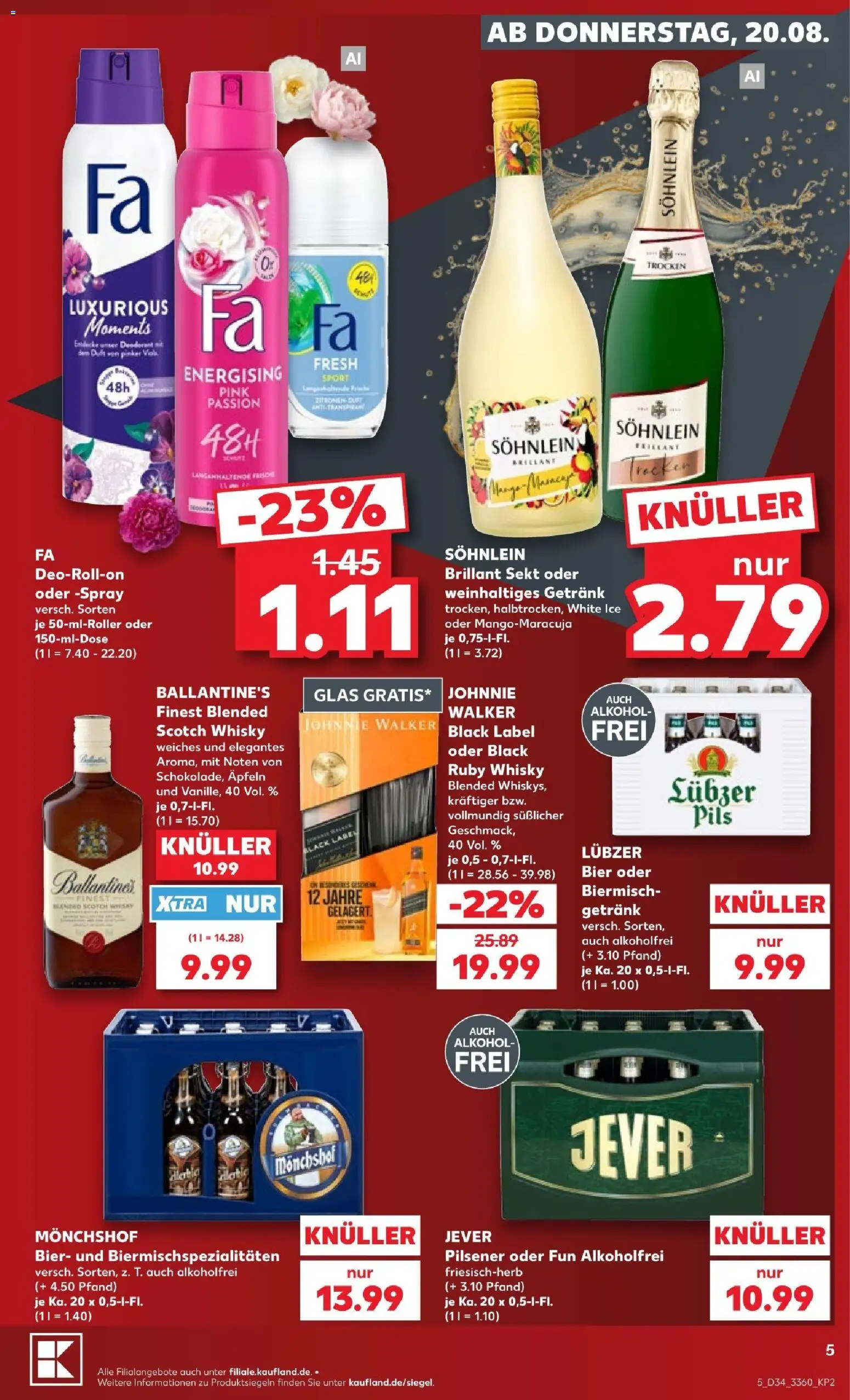 Kaufland Prospekt Jena – gültig ab 20.08.2026 | Seite: 7 | Produkte: Whisky, Pils, Alkohol, Lubzer