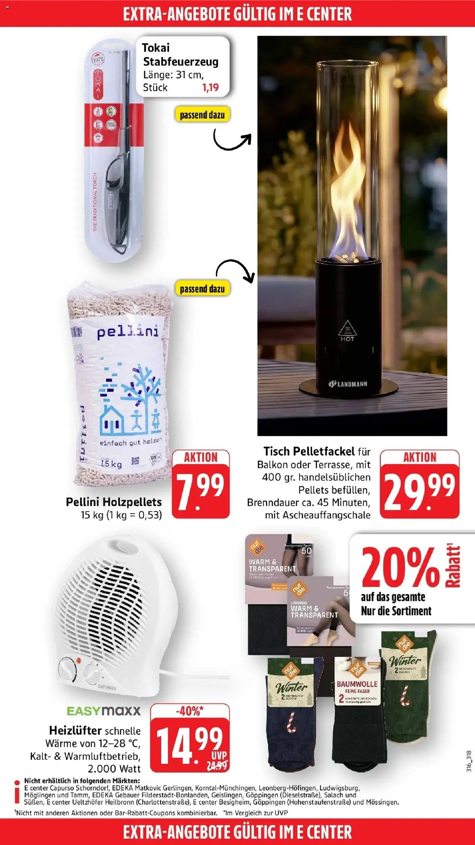 E center Prospekt Heilbronn-Sontheim (ab 05.10.2026) zum Blättern | Seite: 57 | Produkte: Tisch, Socken