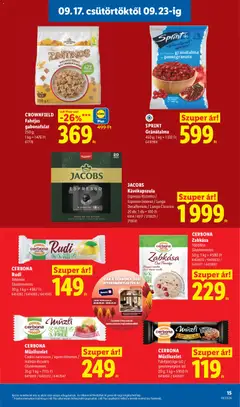Lidl akciós újság - amely érvényes a következő dátumtól: 2026.09.17. | Oldal: 15