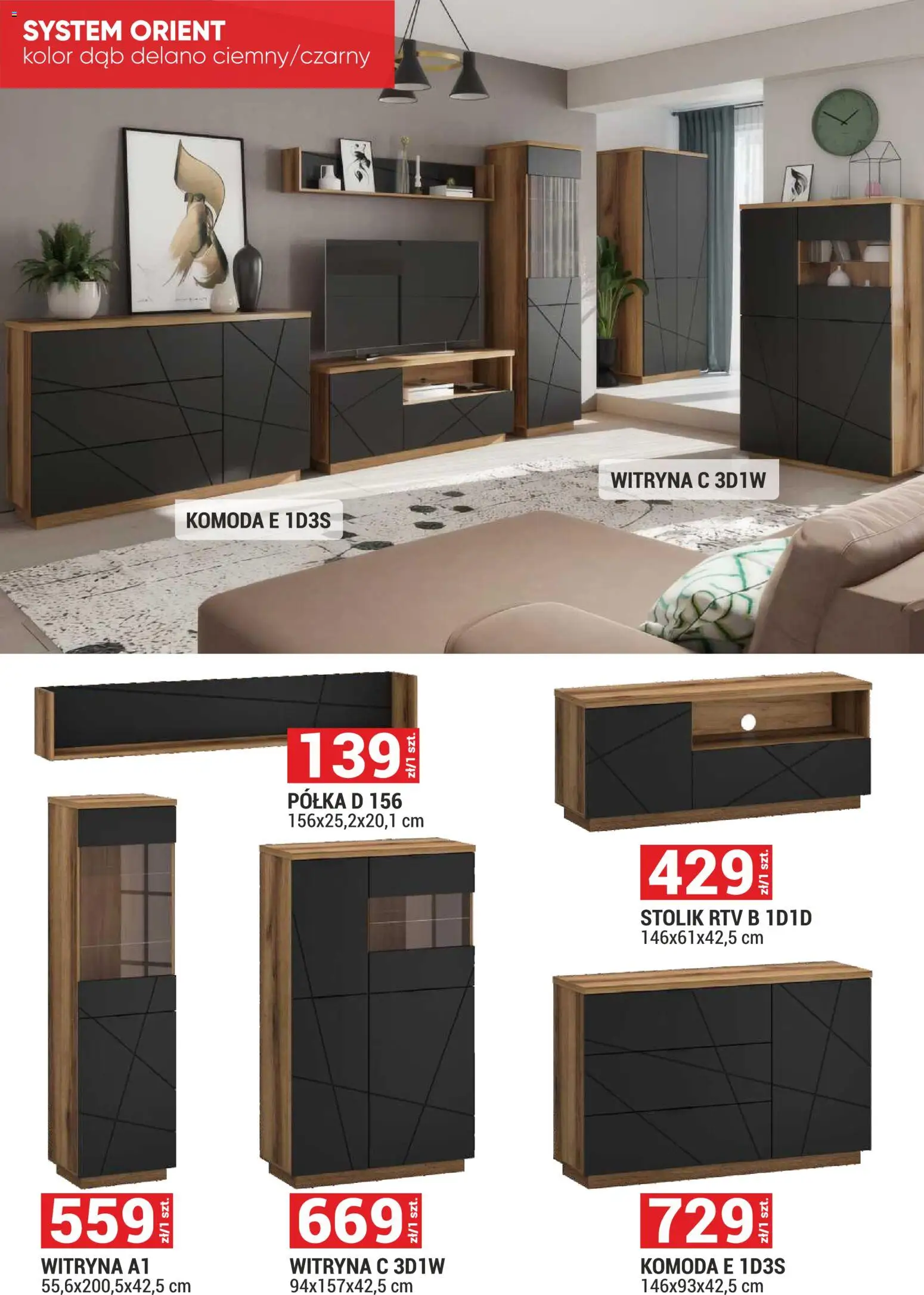 Merkury Market gazetka - Meble od 01.11.2026 | Strona: 4 | Produkty: Komoda, Półka, Witryna
