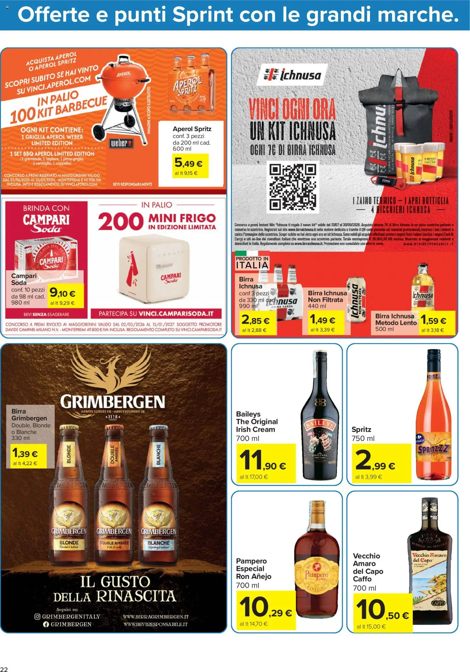 Volantino Carrefour del 15/09/2026 | Pagina: 22 | Prodotti: Barbecue, Cappello, Aperol, Birra Ichnusa