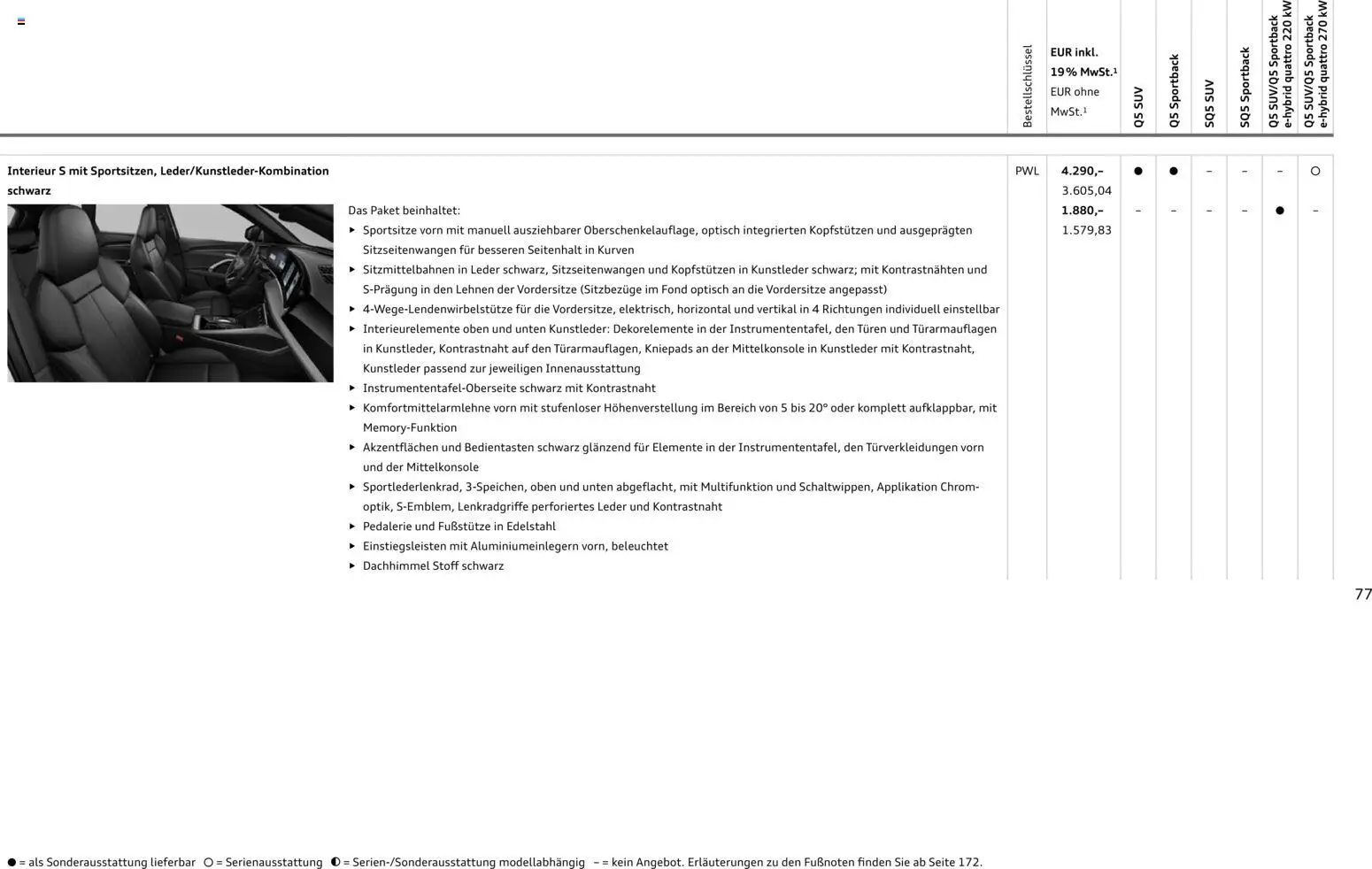 Audi Q5 – gültig ab 01.10.2026 | Seite: 77