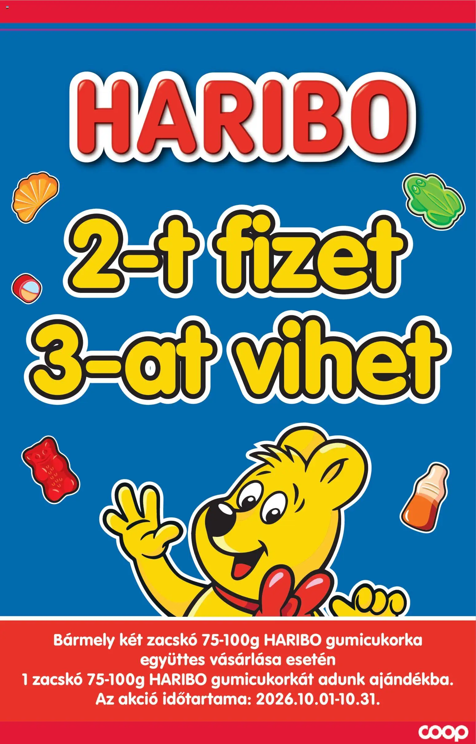 COOP Szolnok akciós ujság - amely érvényes a következő dátumtól: 2026.10.08. | Oldal: 16 | Termékek: Haribo