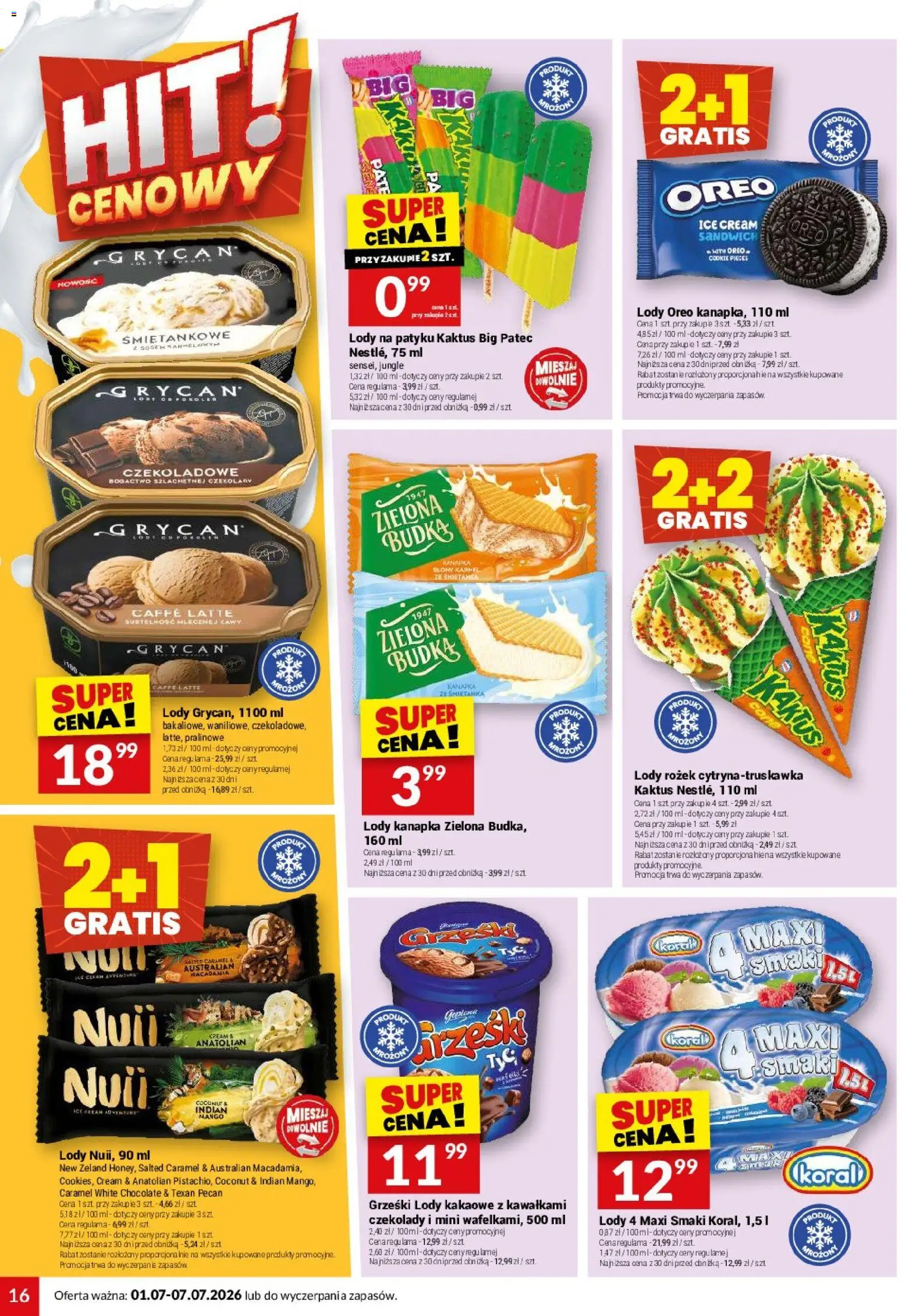 Twój Market gazetka od 01.07.2026 | Strona: 16 | Produkty: Czekolady, Sandwich, Lody na patyku, Lody