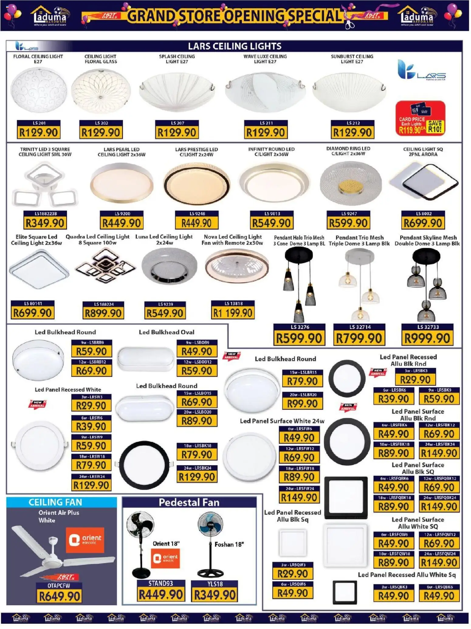 New Laduma Hardware catalogue – valid from 23/09/2026 | Page: 13 | Products: Pedestal, Fan, Light, Remote