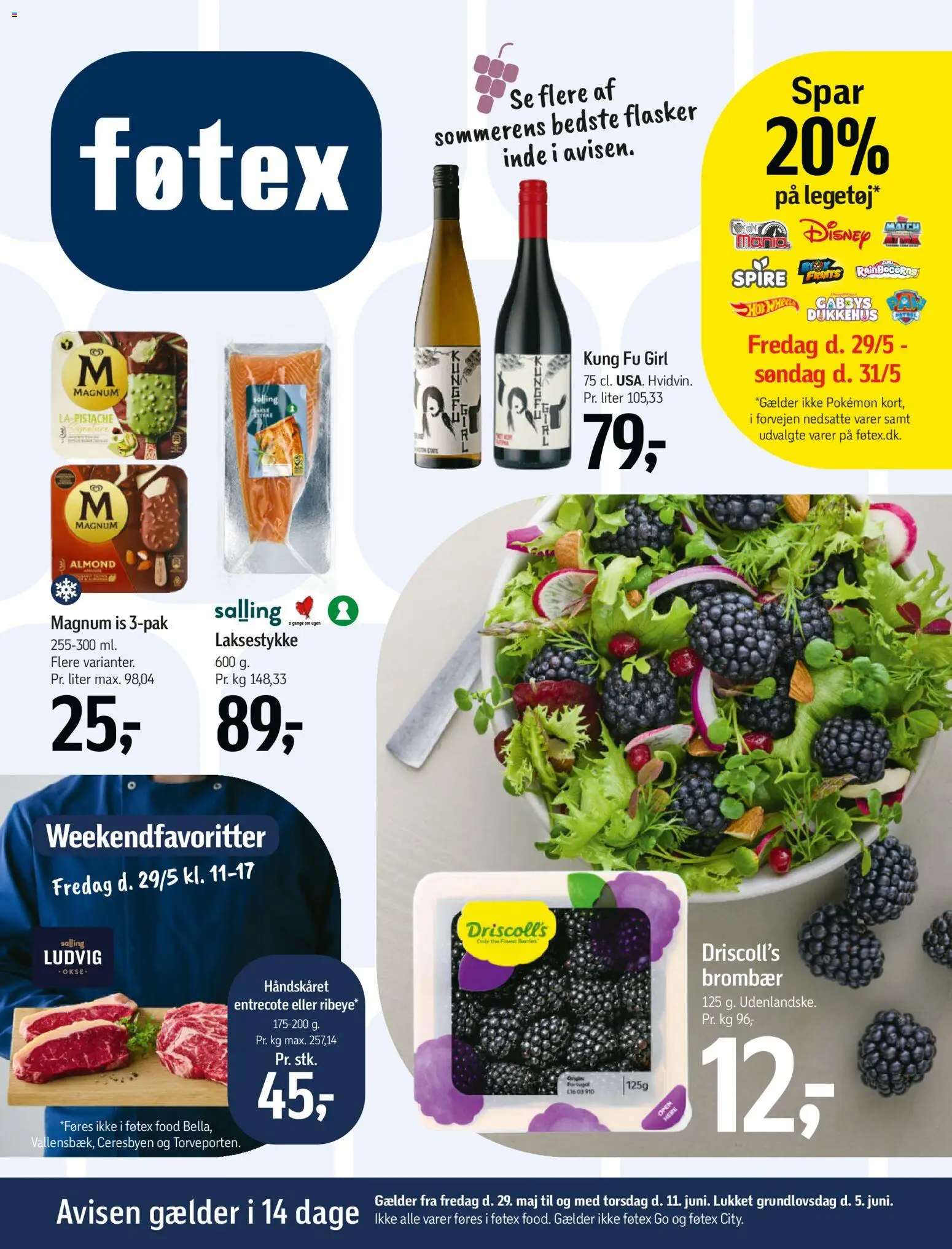 Føtex tilbudsavis – gyldig fra 29.05.2026 | Side: 1 | Produkter: Entrecote, Is