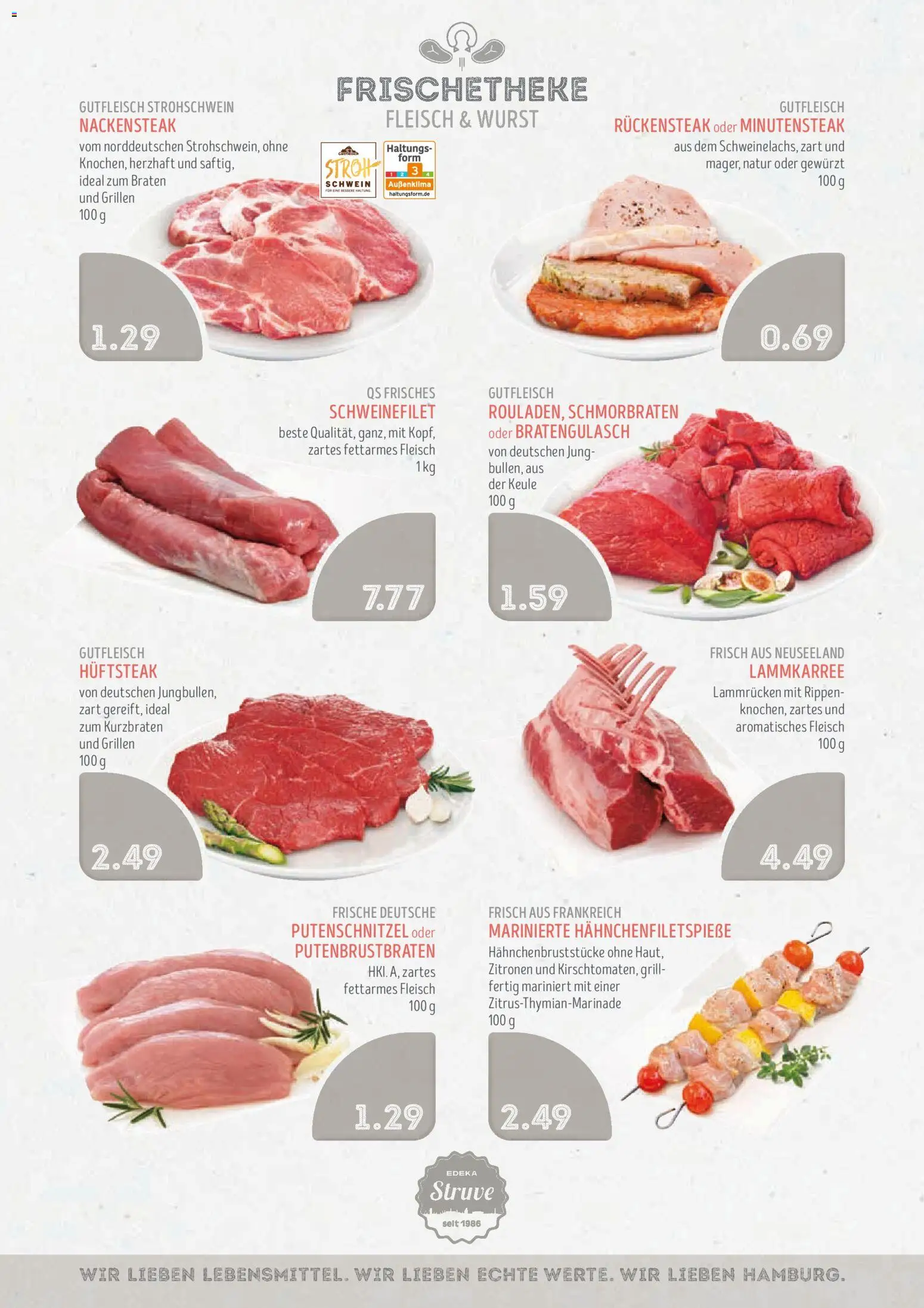 Edeka Struve Prospekt – gültig ab 27.07.2026 | Seite: 4 | Produkte: Schweinefilet, Wurst, Fleisch, Zitronen