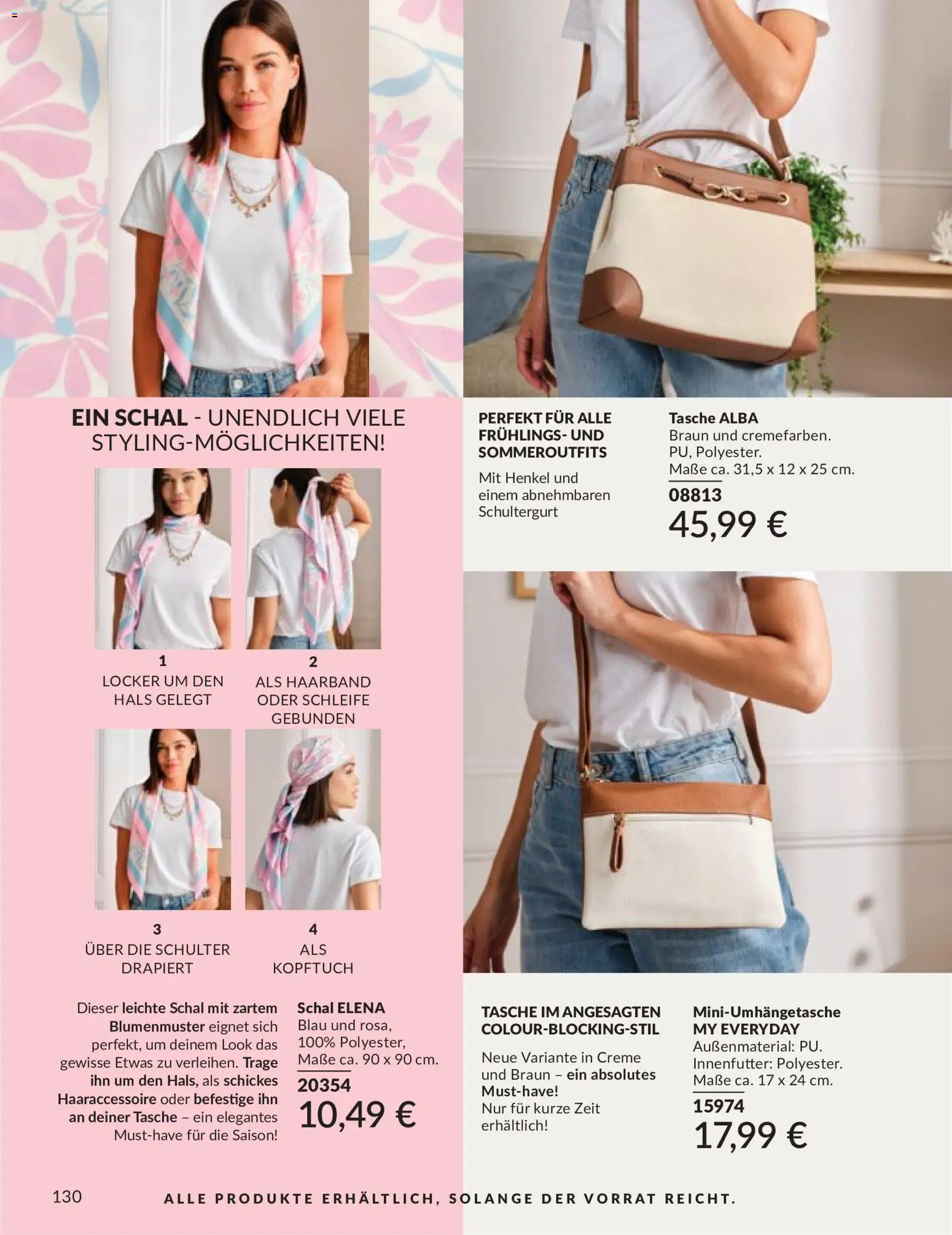 AVON Katalog Juni 2026 – gültig ab 01.06.2026 | Seite: 130 | Produkte: Tasche, Creme, Schal
