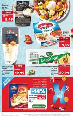 Ofertele Kaufland valabile de la 13.05.2026 | Pagină: 22 | Produse: Çift taraflı üst, Light Kedi Konservesi, Cașcaval, Brânză
