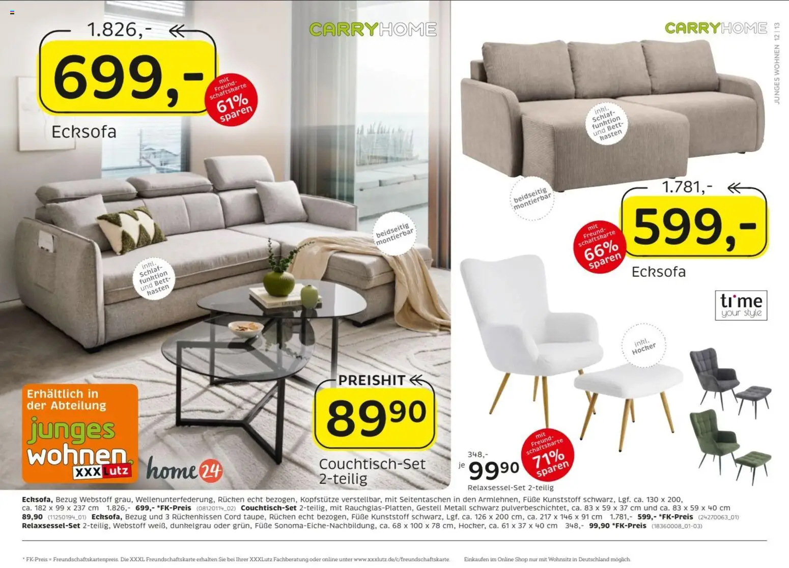 XXXLutz Prospekt – gültig ab 06.06.2026 | Seite: 20 | Produkte: Hocker, Ecksofa, Bett