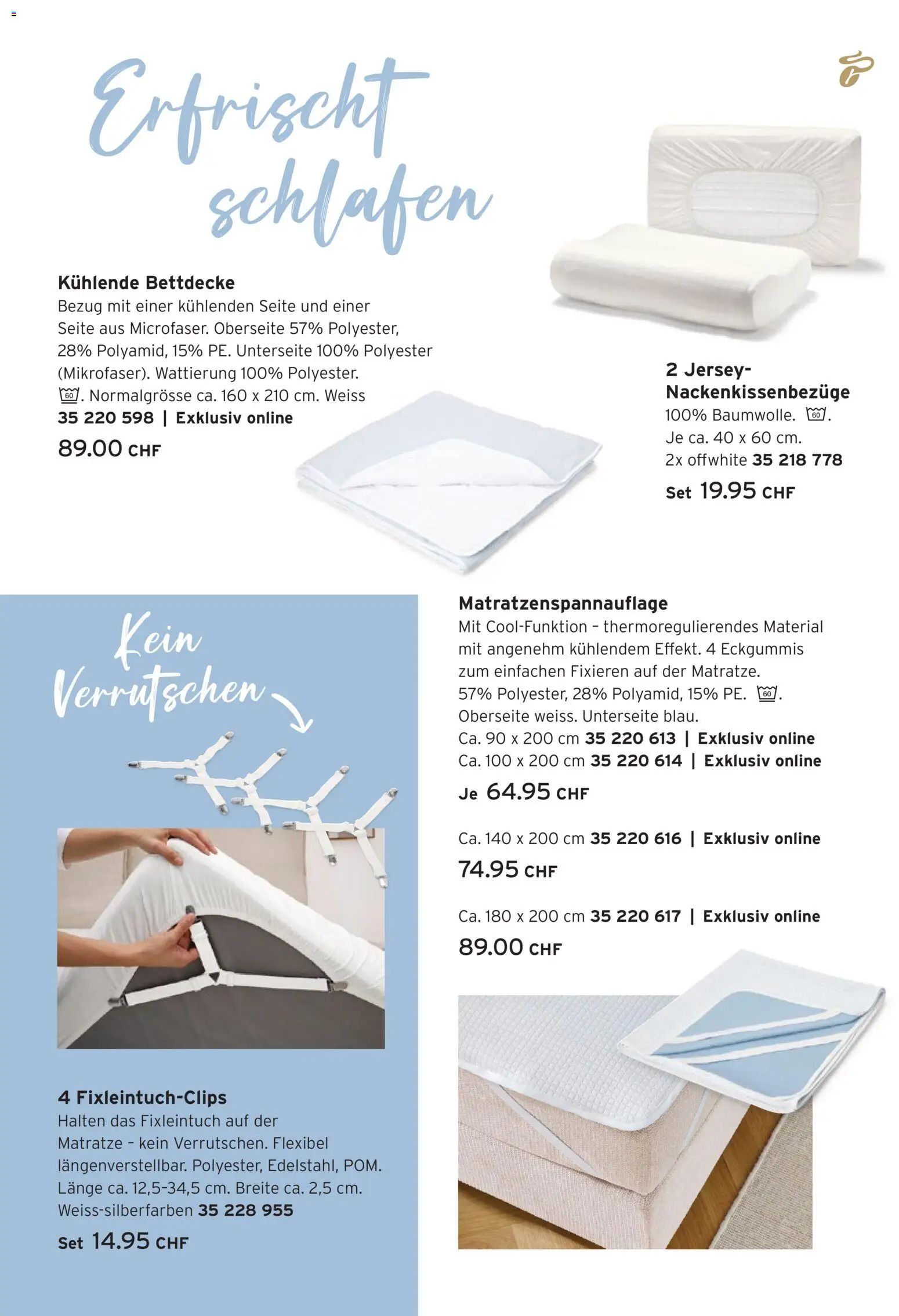 Tchibo aktionen Cool Bleiben – gültig ab 16.06.2026 | Seite: 20 | Produkte: Matratze, Bettdecke