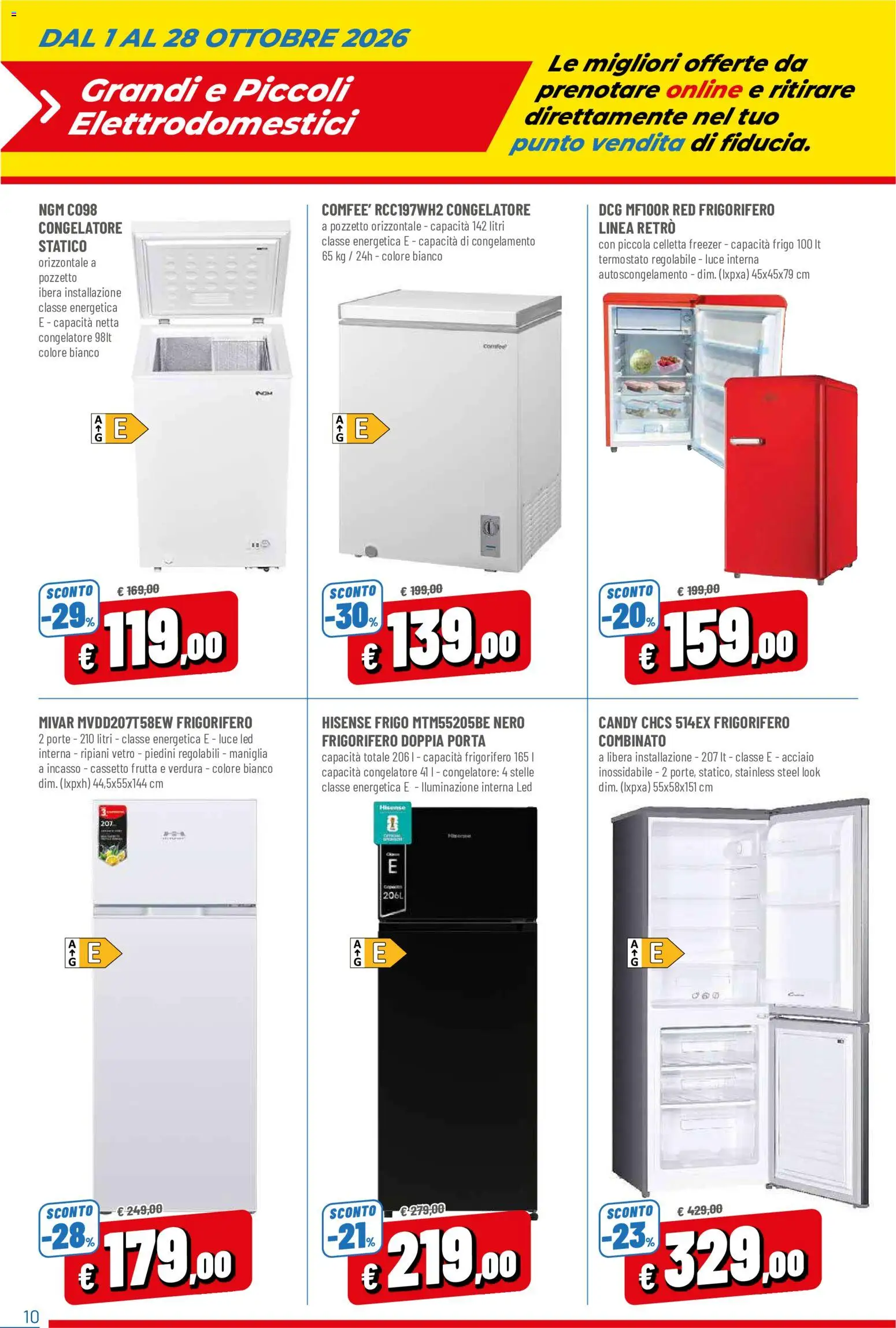 Volantino D Più del 01/10/2026 | Pagina: 10 | Prodotti: Porta, Frutta, Congelatore a pozzetto, Luce LED