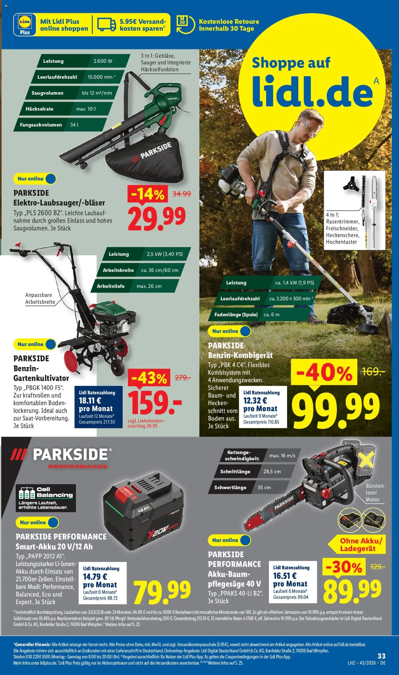 Lidl Německo leták od 19.10.2026 | Strana: 21 | Produkty: Parkside, Benzín, Telefon