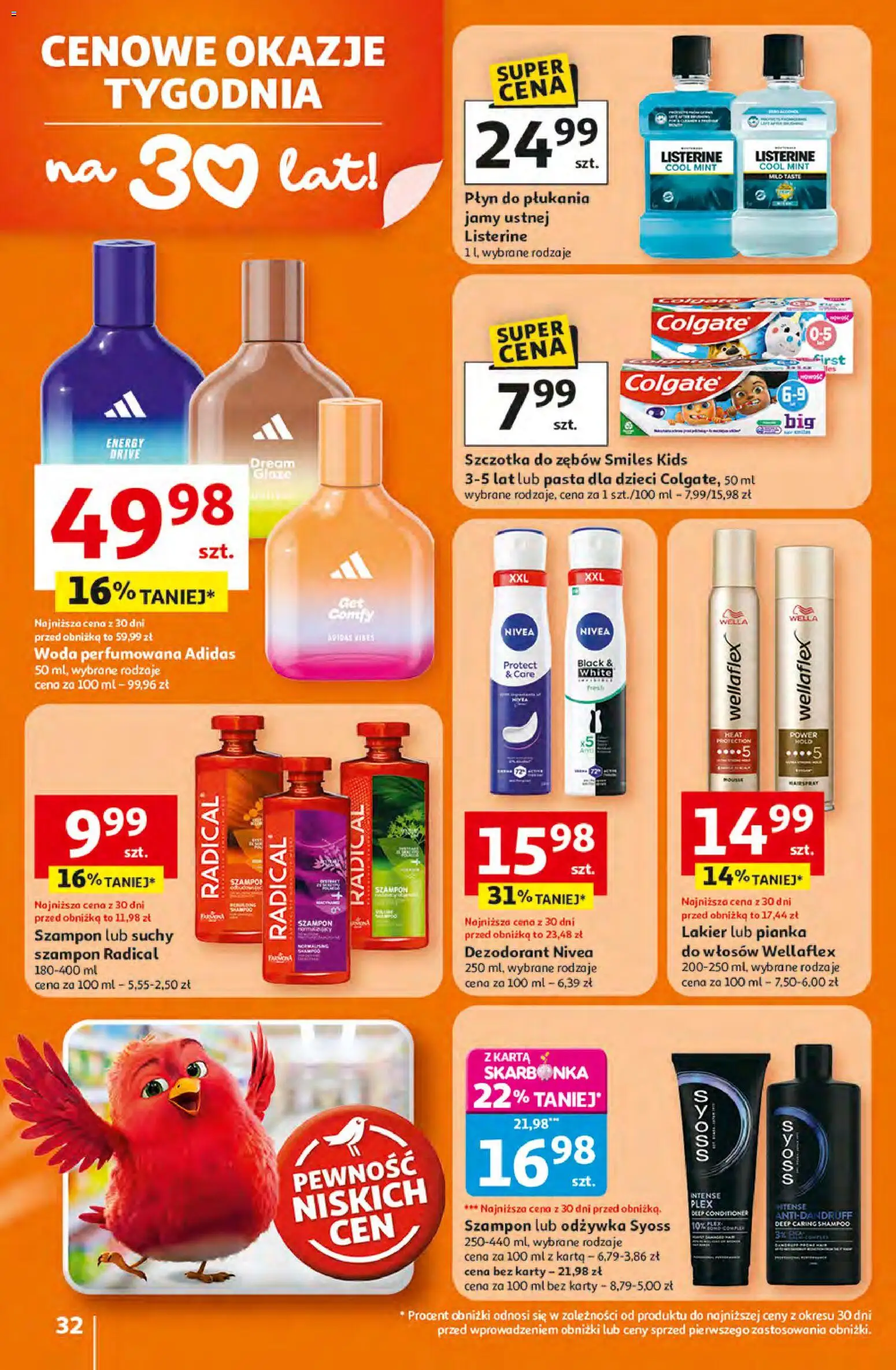 Auchan gazetka - 30 Lat Hipermarket od 16.04.2026 | Strona: 32 | Produkty: Karta, Szczotka, Odżywka, Dezodorant