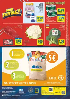 Diska Prospekt ab 28.09.2026 gültig | Seite: 12 | Produkte: Mehl, Tomaten, Brokkoli, Chips
