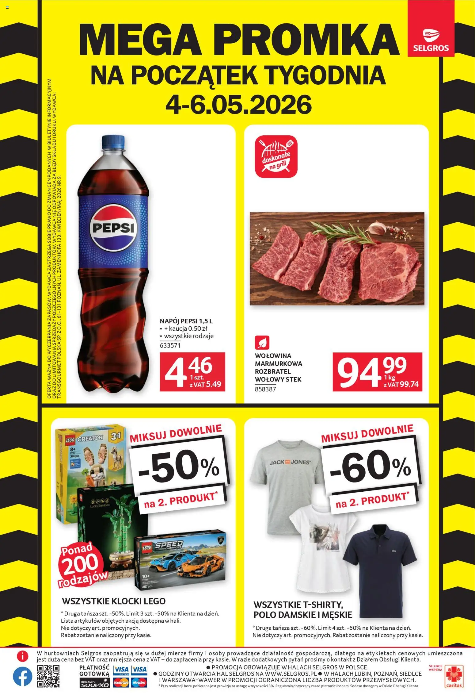 Selgros cash&carry gazetka - Mega Promka od 27.04.2026 | Strona: 2 | Produkty: Grill, Lego, Klocki Lego, Wołowina