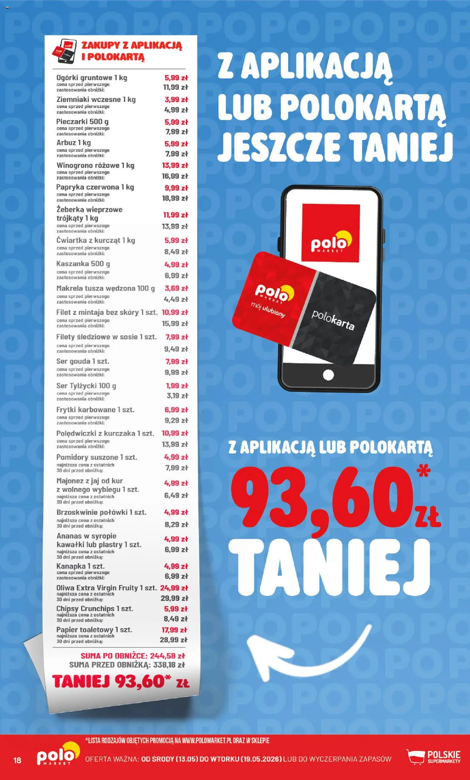 POLOmarket gazetka - Kupuj taniej z POLOappką od 13.05.2026 | Strona: 18 | Produkty: Winogrono, Makrela, Ogórki gruntowe, Ziemniaki