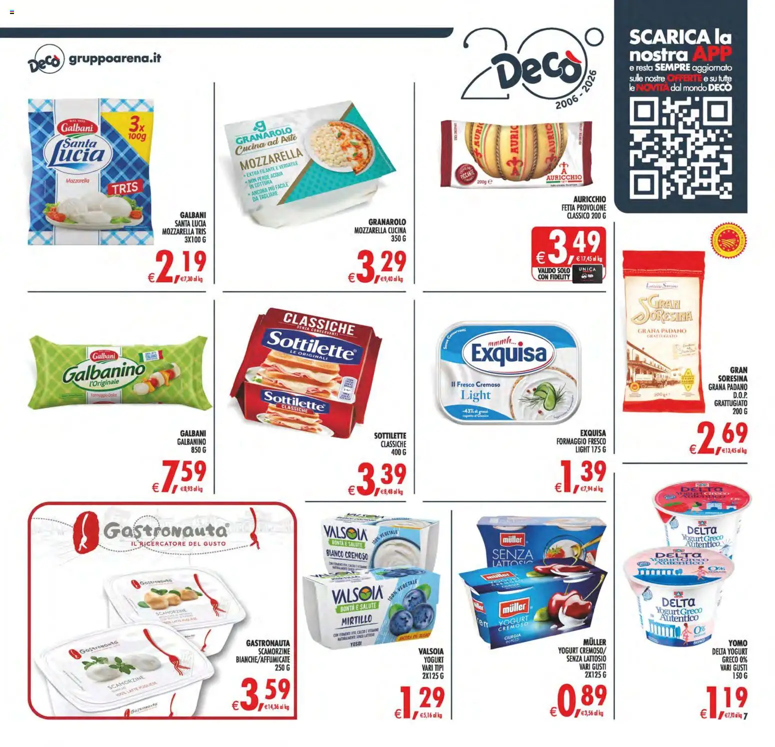 Volantino Decò del 29.05.2026 | Pagina: 7 | Prodotti: Yogurt greco, Yogurt, Acqua, Mozzarella