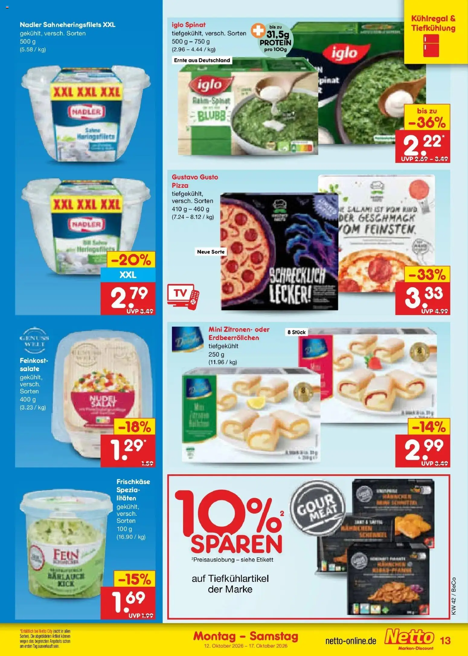 Netto Marken-Discount Prospekt Leipzig (ab 12.10.2026) » Angebote | Seite: 15 | Produkte: Iglo, Salami, Pizza, Zitronen