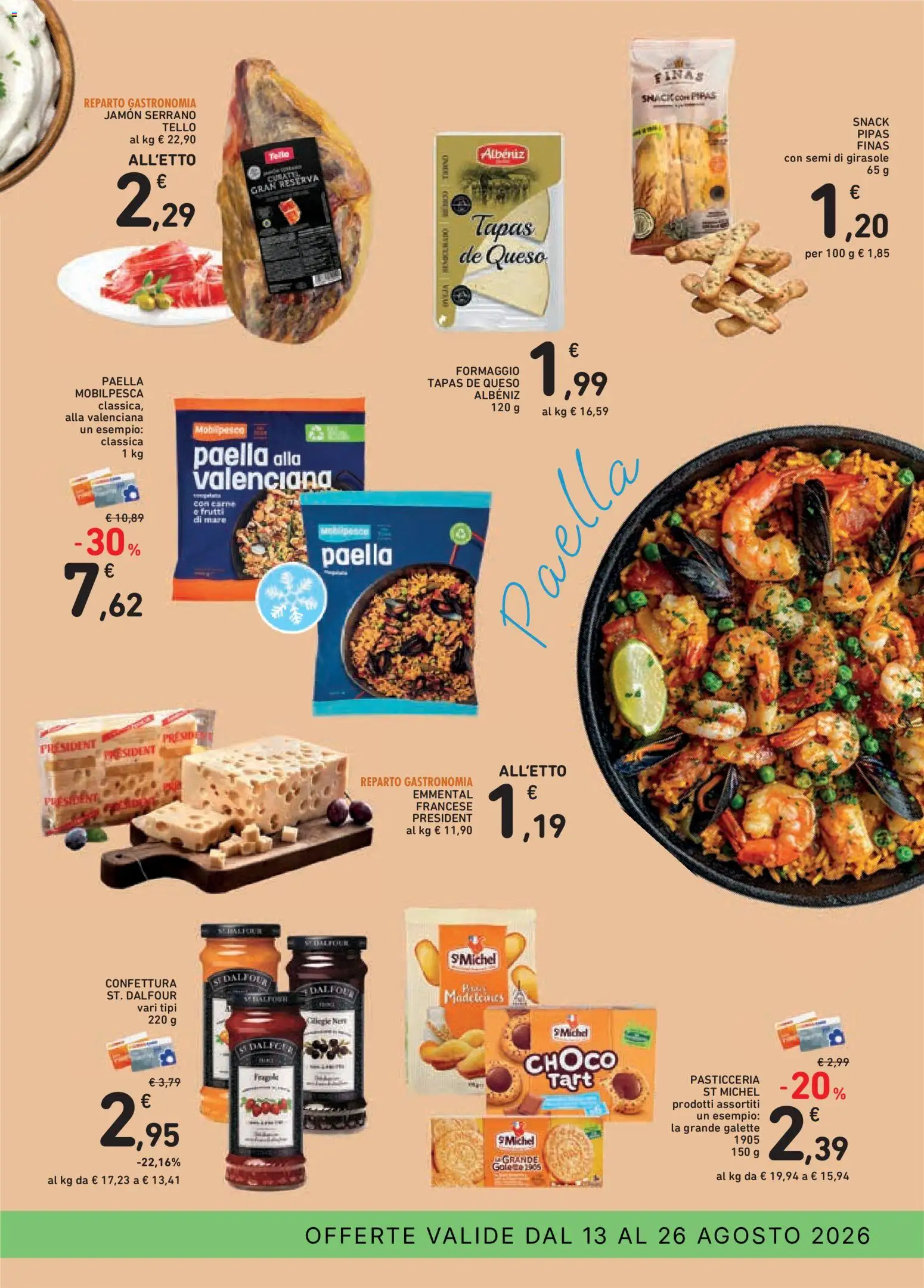Volantino Conad del 13/08/2026 | Pagina: 9 | Prodotti: Fragole, Frutti di mare, Carne, Emmental