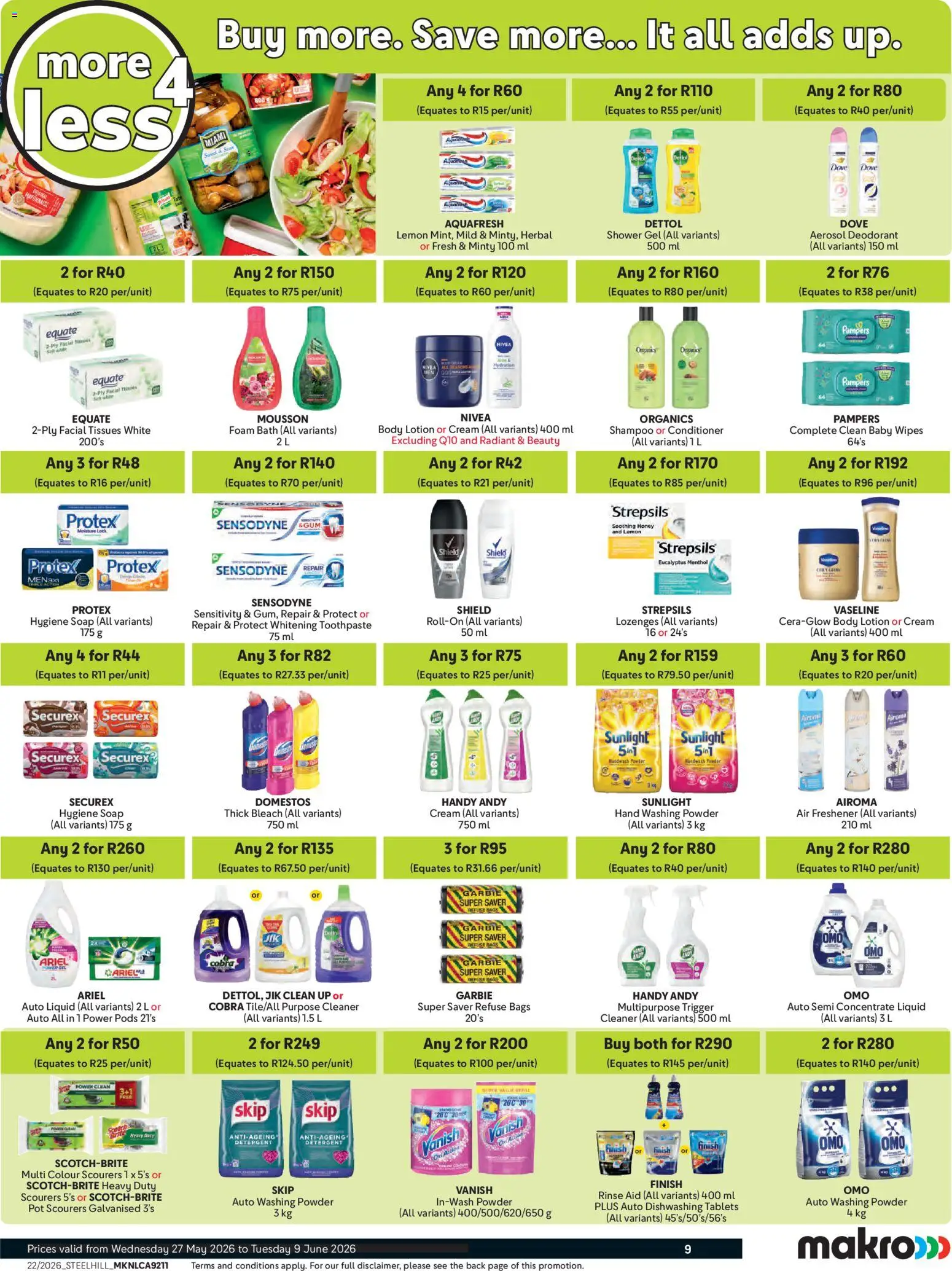 New Makro catalogue – valid from 27.05.2026 | Page: 9 | Products: Air freshener, Conditioner, Washing powder, Detergent