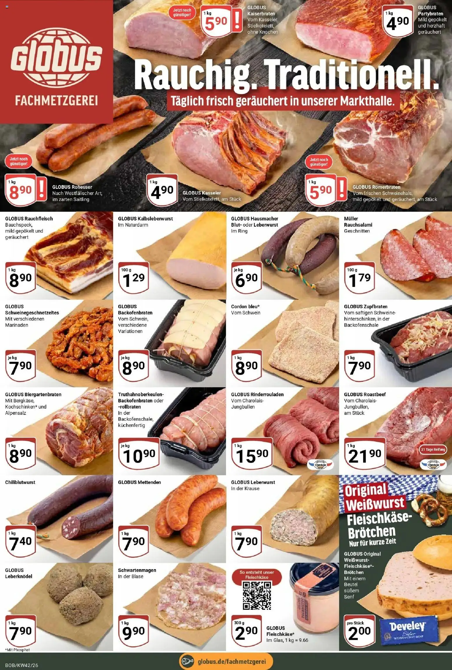 Globus Prospekt Bobenheim-Roxheim (ab 12.10.2026) » Angebote online | Seite: 9 | Produkte: Leberknödel, Rinderrouladen, Weißwurst, Roastbeef