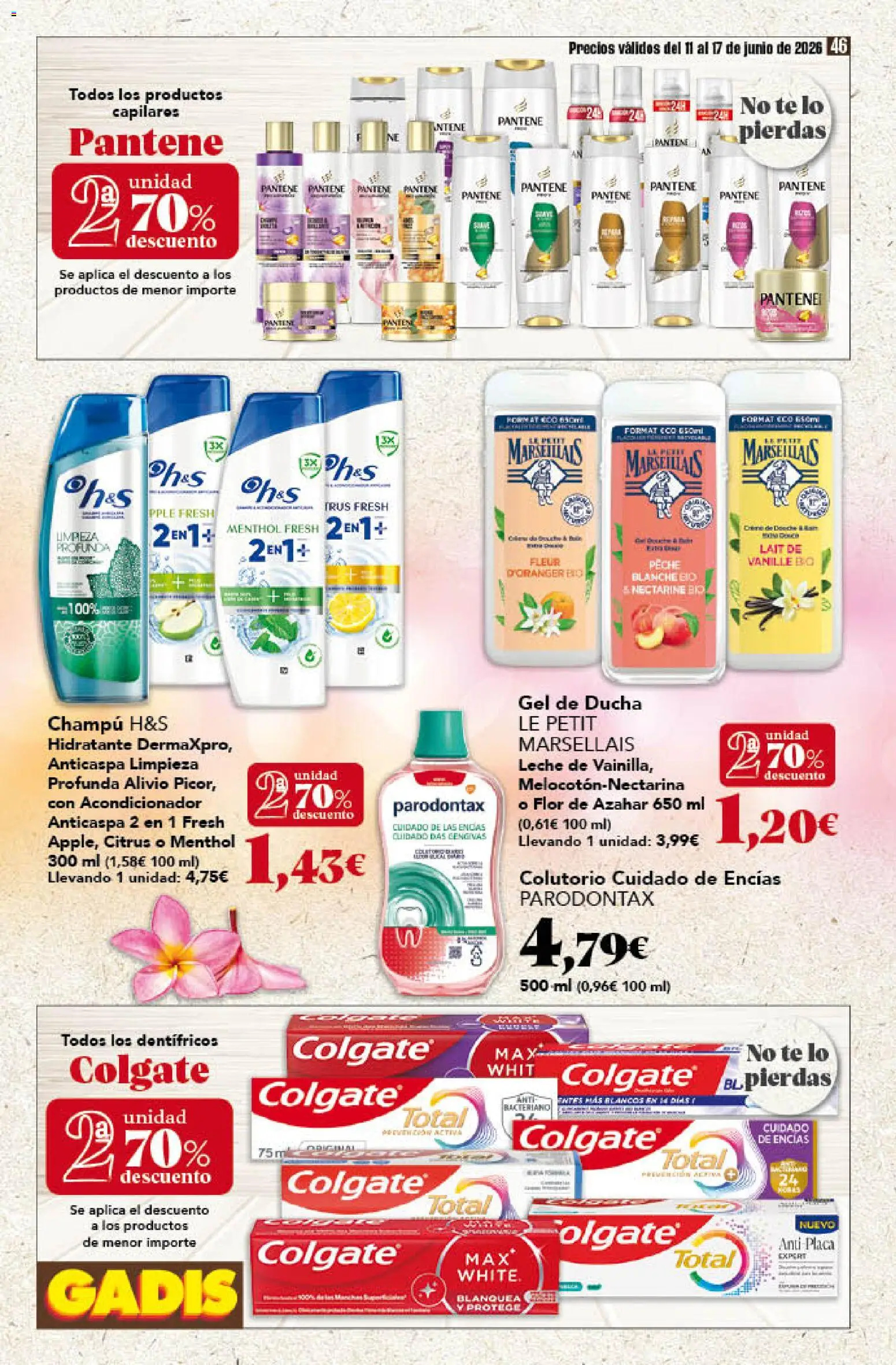 Gadis folleto │ válido desde el 11.06.2026 | Página: 46 | Productos: Champú, Gel de ducha, Leche, Ducha