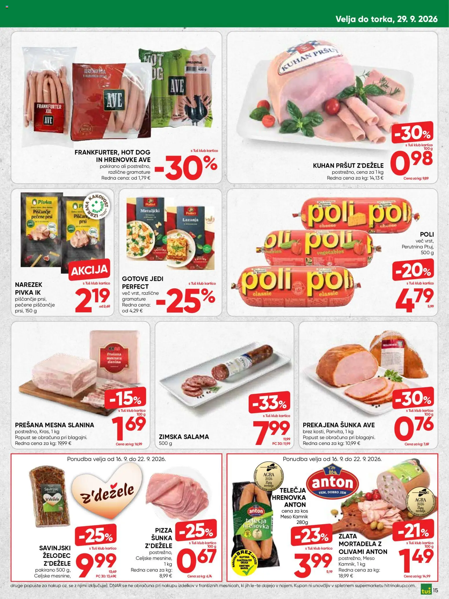 Novi Tuš katalog ponudbe – veljaven od 16.09.2026 | Stran: 15