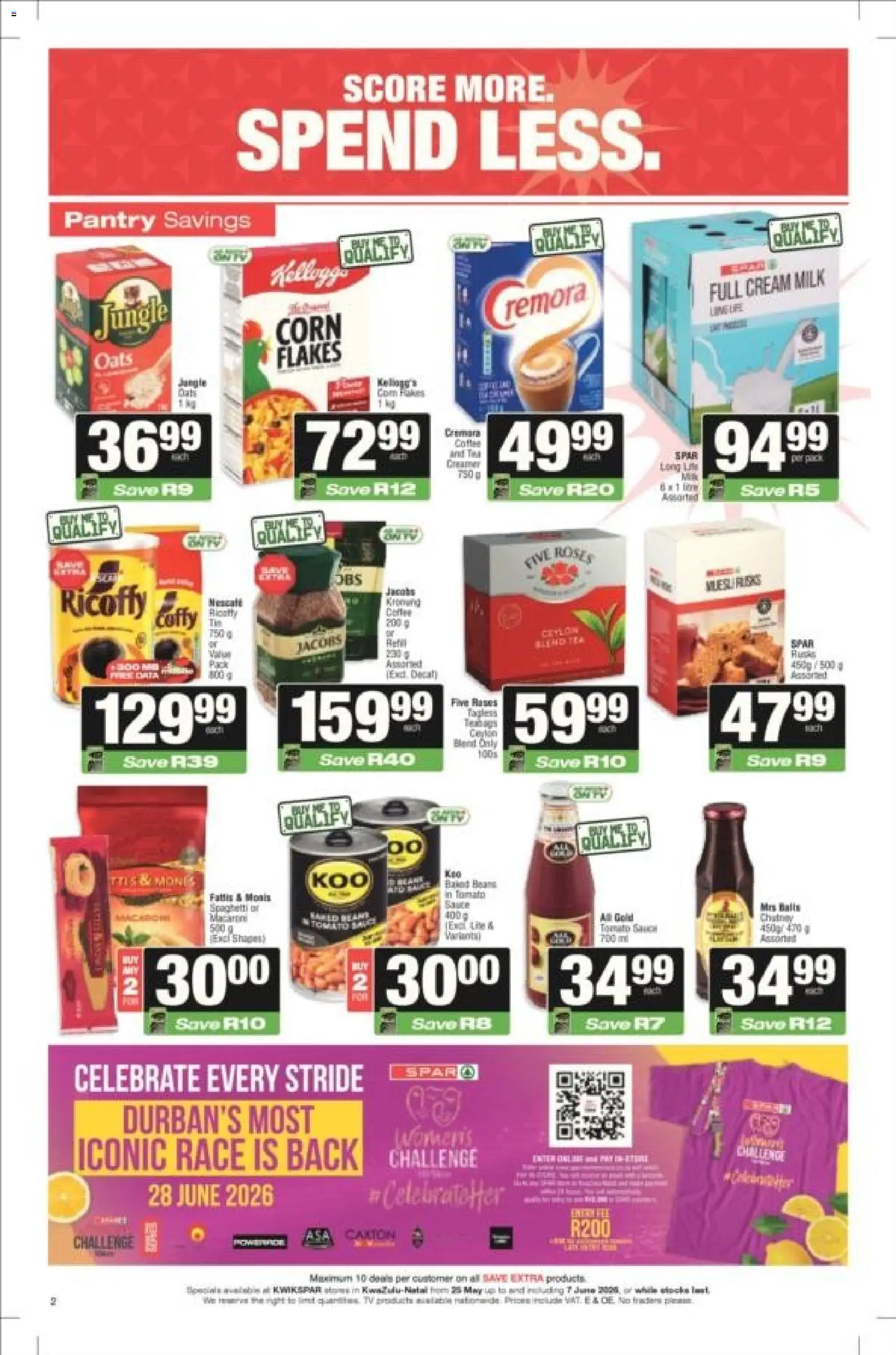 New KWIKSPAR catalogue – valid from 25.05.2026 | Page: 2 | Products: Corn, Oats, Cream, Flakes