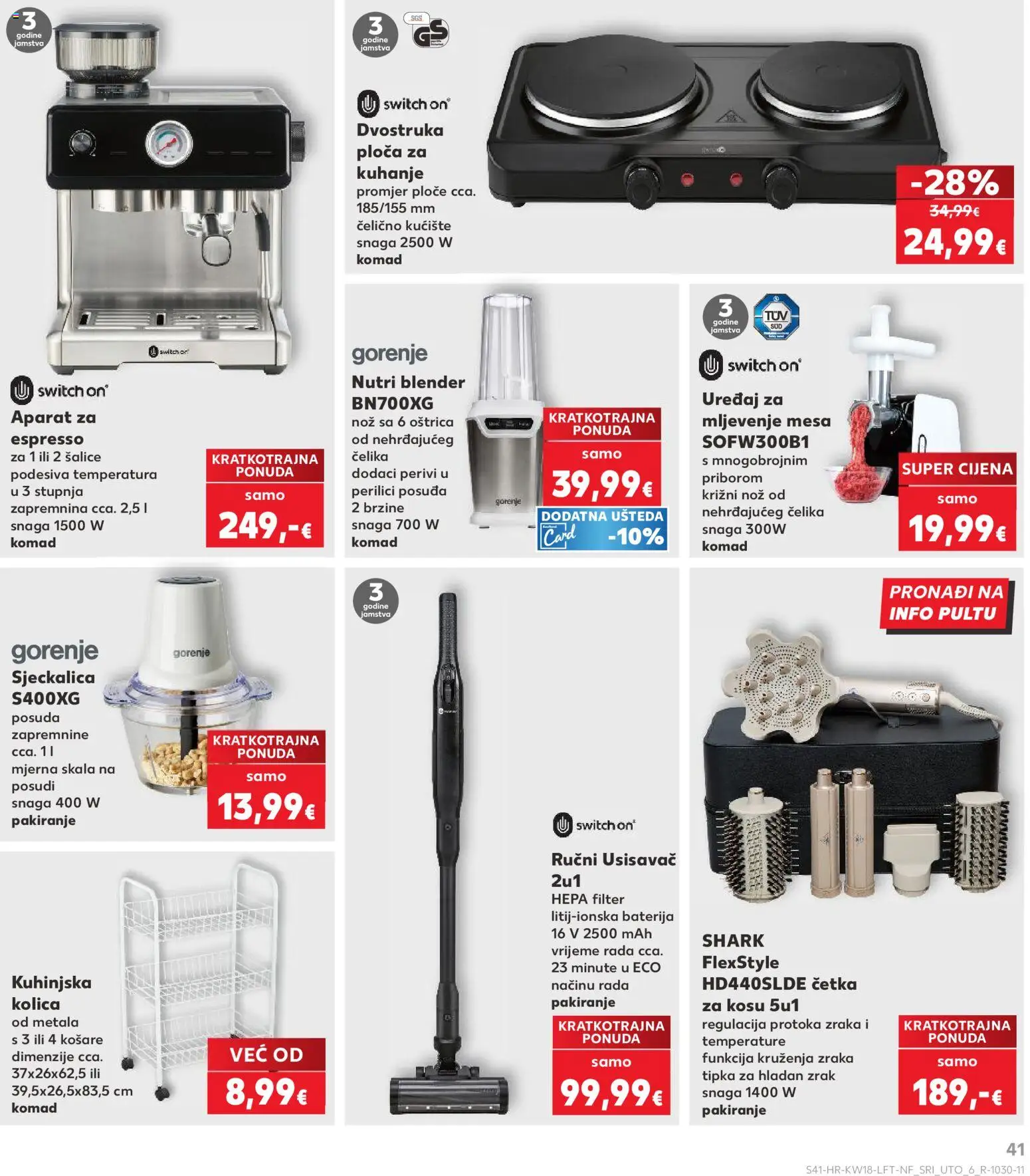Kaufland katalog | vrijedi od 29.04.2026 | Stranica: 41 | Proizvodi: Usisavač, Nož, Sjeckalica, Košare