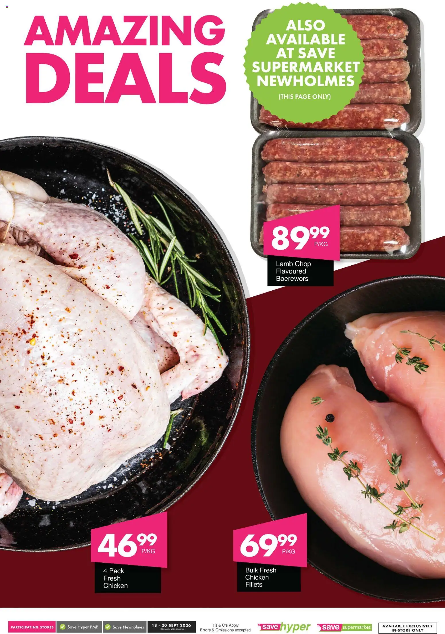 New Save catalogue – valid from 18/09/2026 | Page: 8 | Products: Boerewors, Chicken