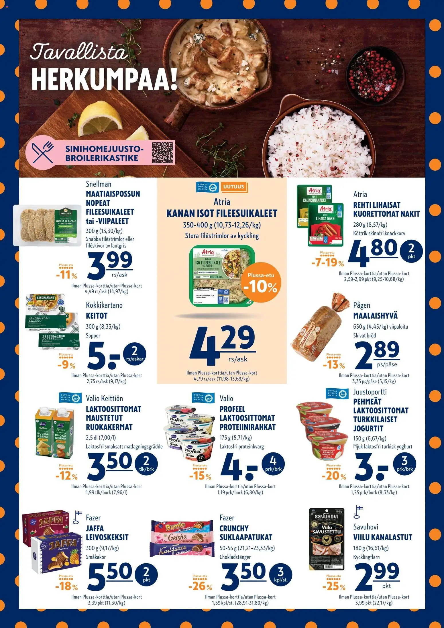 K-Supermarket tarjoukset – voimassa 15/10/2026 alkaen | Sivu: 3 | Tuotteet: Nakit, Suklaapatukat, Jogurtti, Ananas