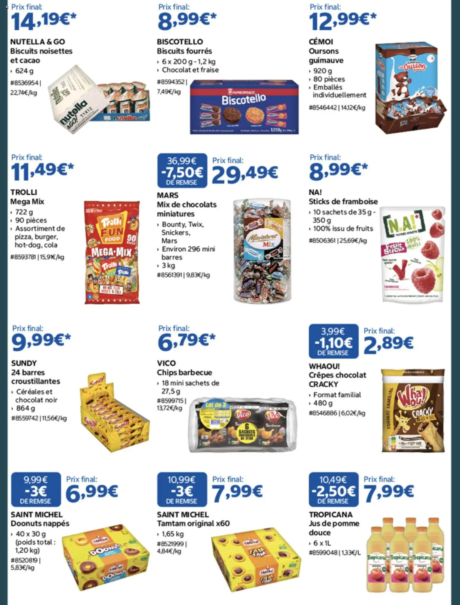 {H1} | Page: 5 | Produits: Fraise, Chocolat noir, Jus, Céréales