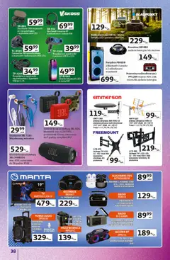 Pogląd oferty "Auchan gazetka - Znane Marki Hipermarket" - ważna od 11.06.2026 | Strona: 38 | Produkty: Audio, Radio, Słuchawki, Mikrofon