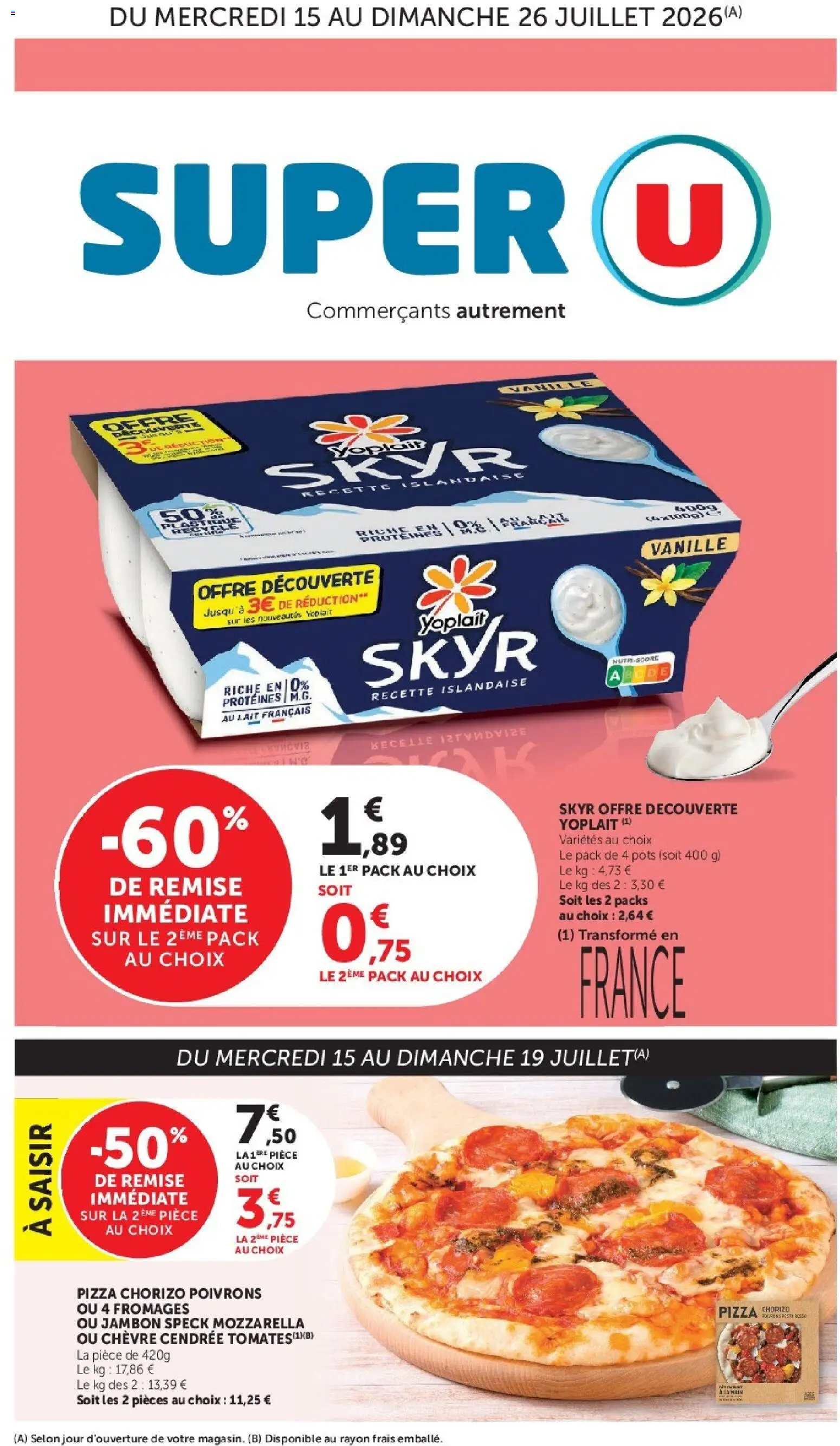{H1} | Page: 1 | Produits: Chorizo, Lait, Jambon, Pizza