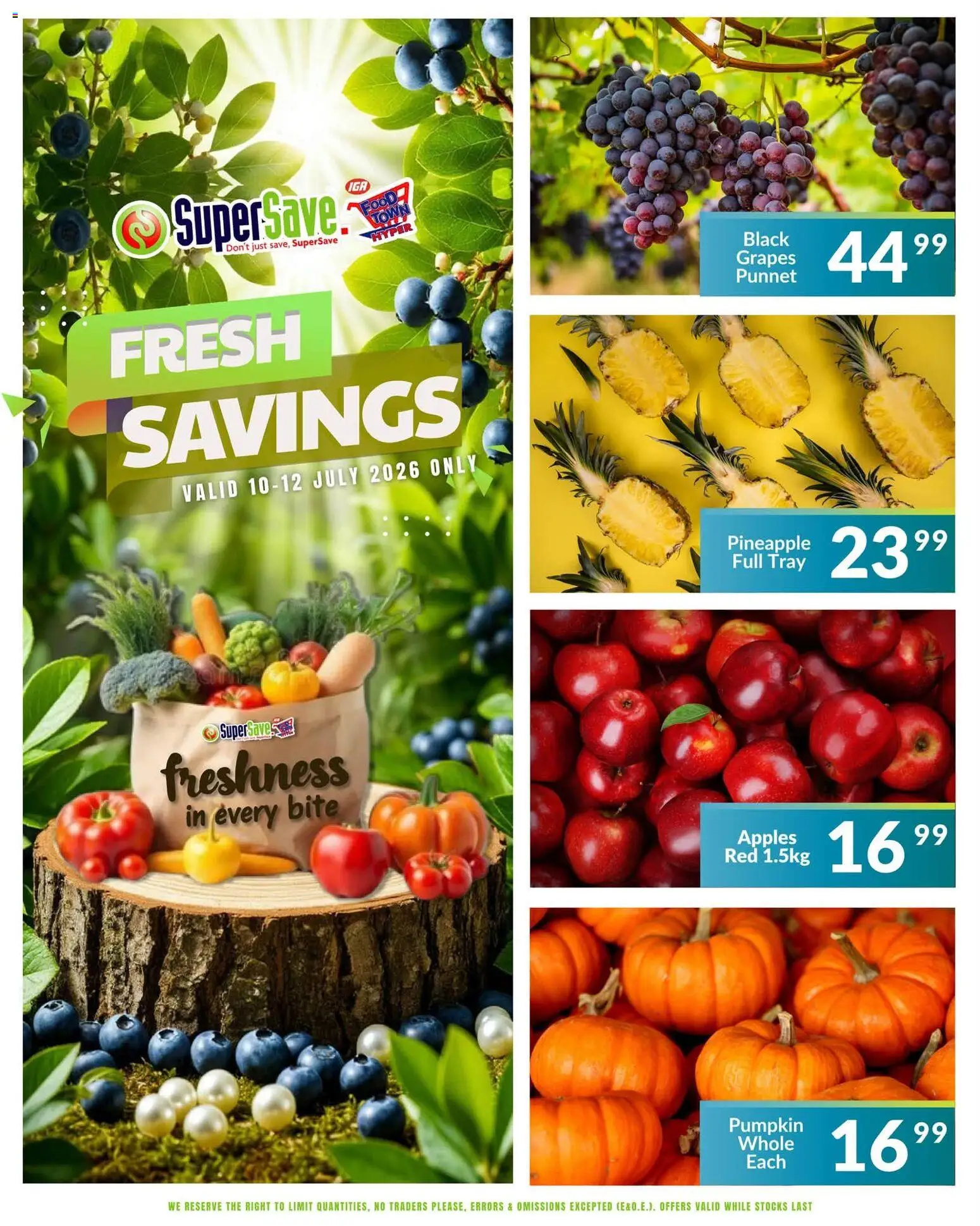 New Super Save catalogue – valid from 10/07/2026 | Page: 3 | Products: Tray, Apples, Pineapple, Grapes