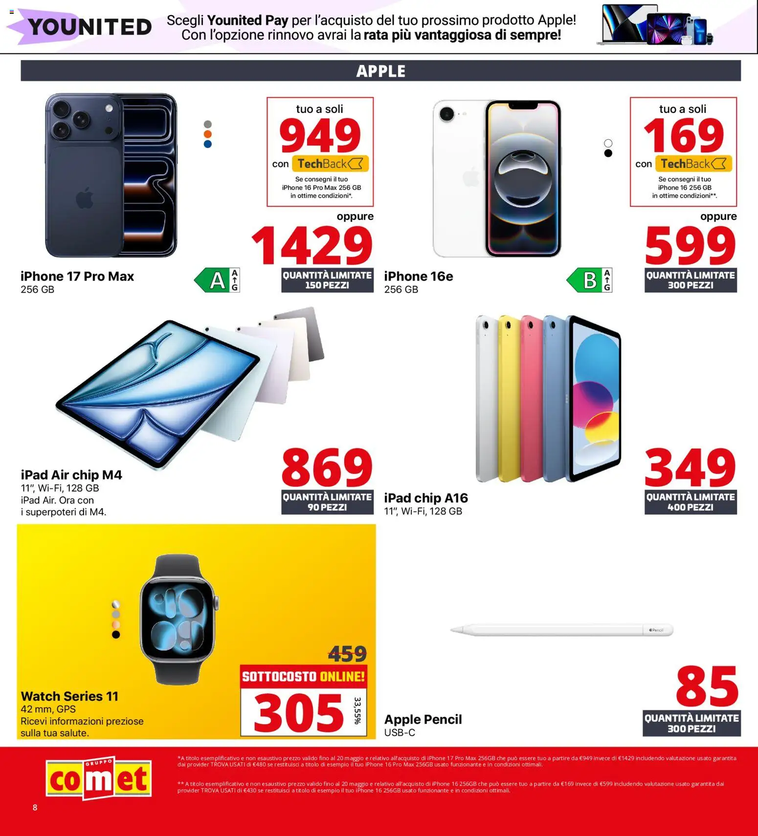 Volantino Comet del 18.05.2026 | Pagina: 8 | Prodotti: Iphone, Ipad